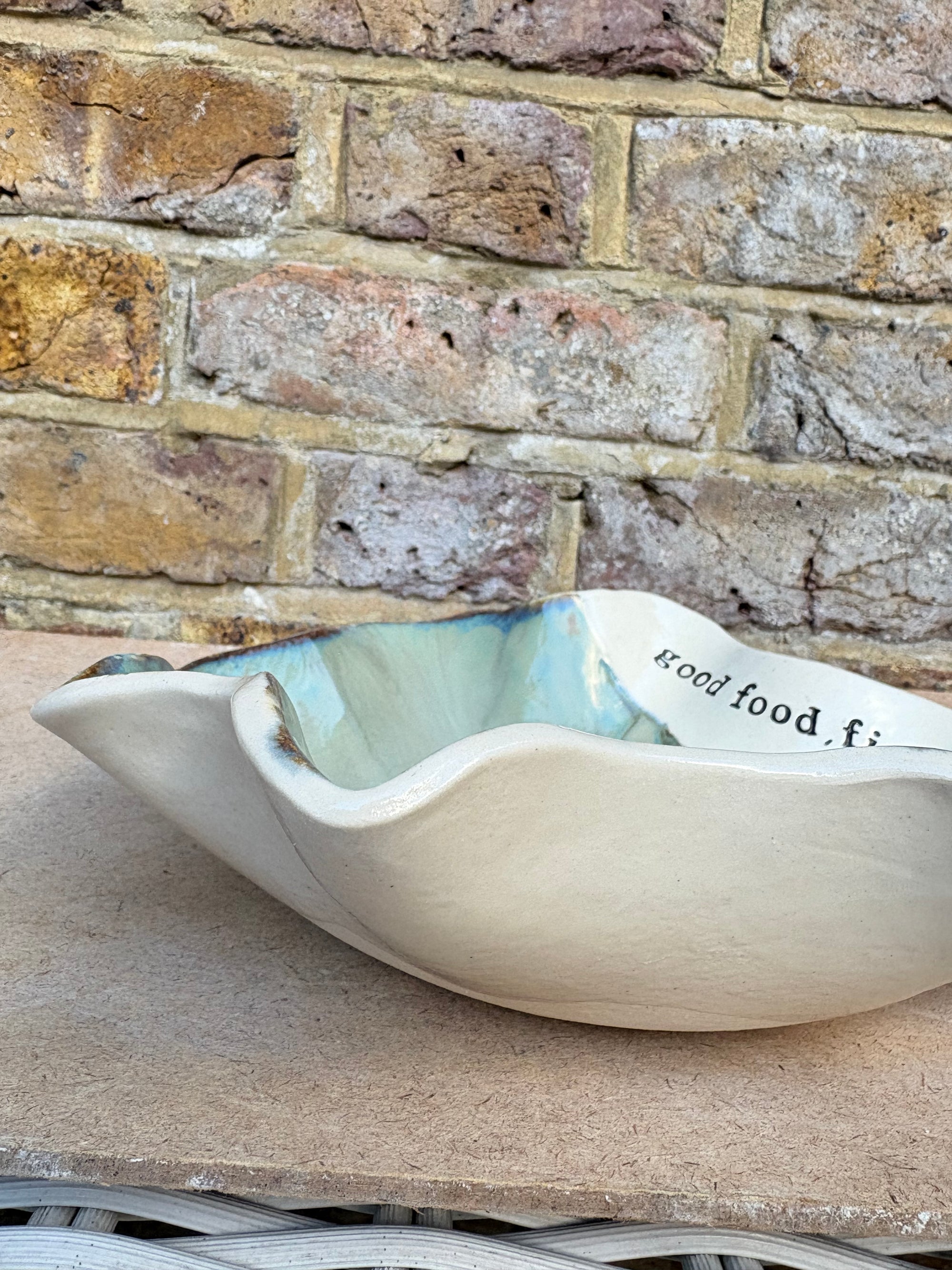 "good food, fine wine, good company..." dish (Sage)