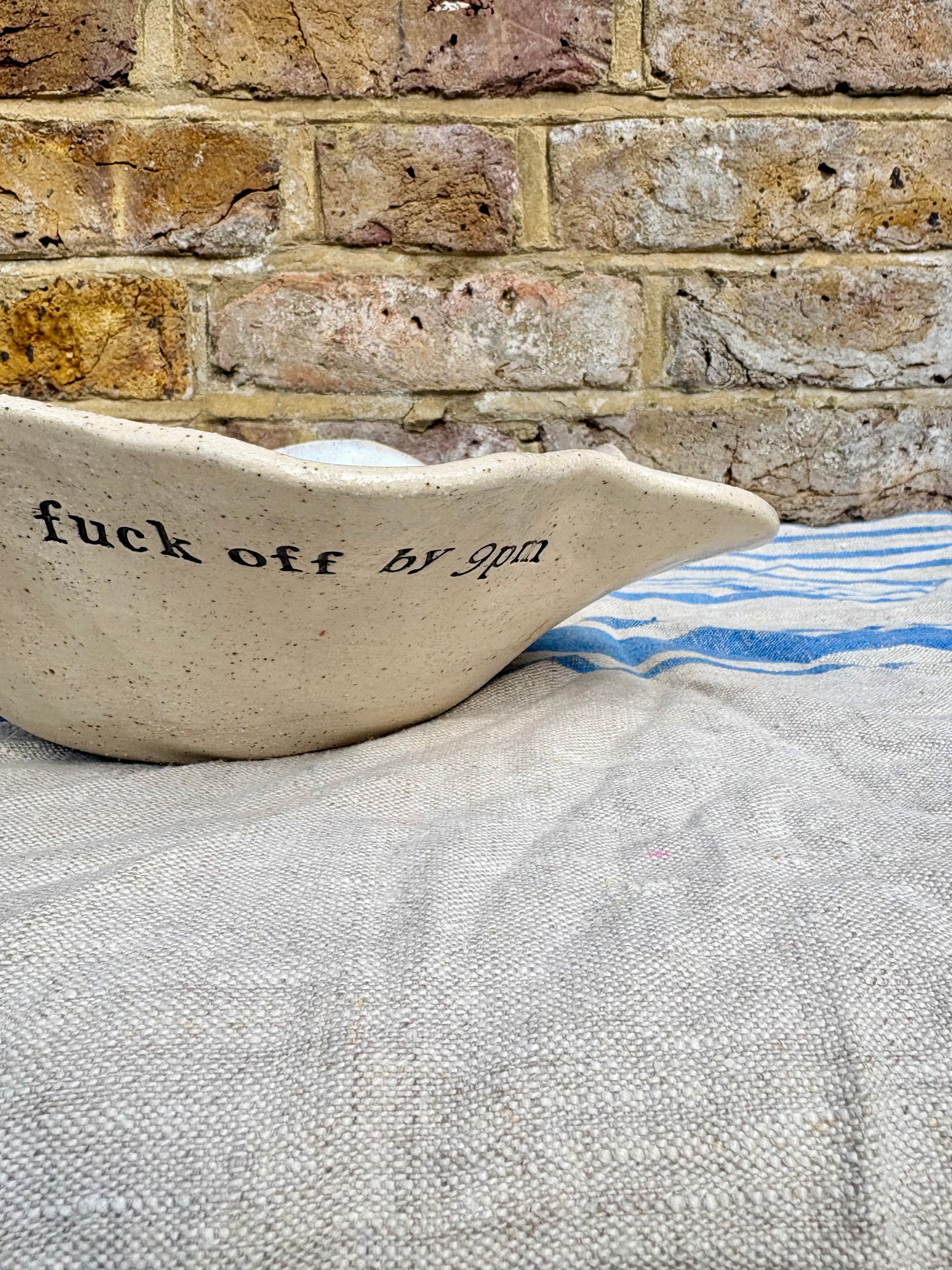 "good food, fine wine, great company..." serving dish