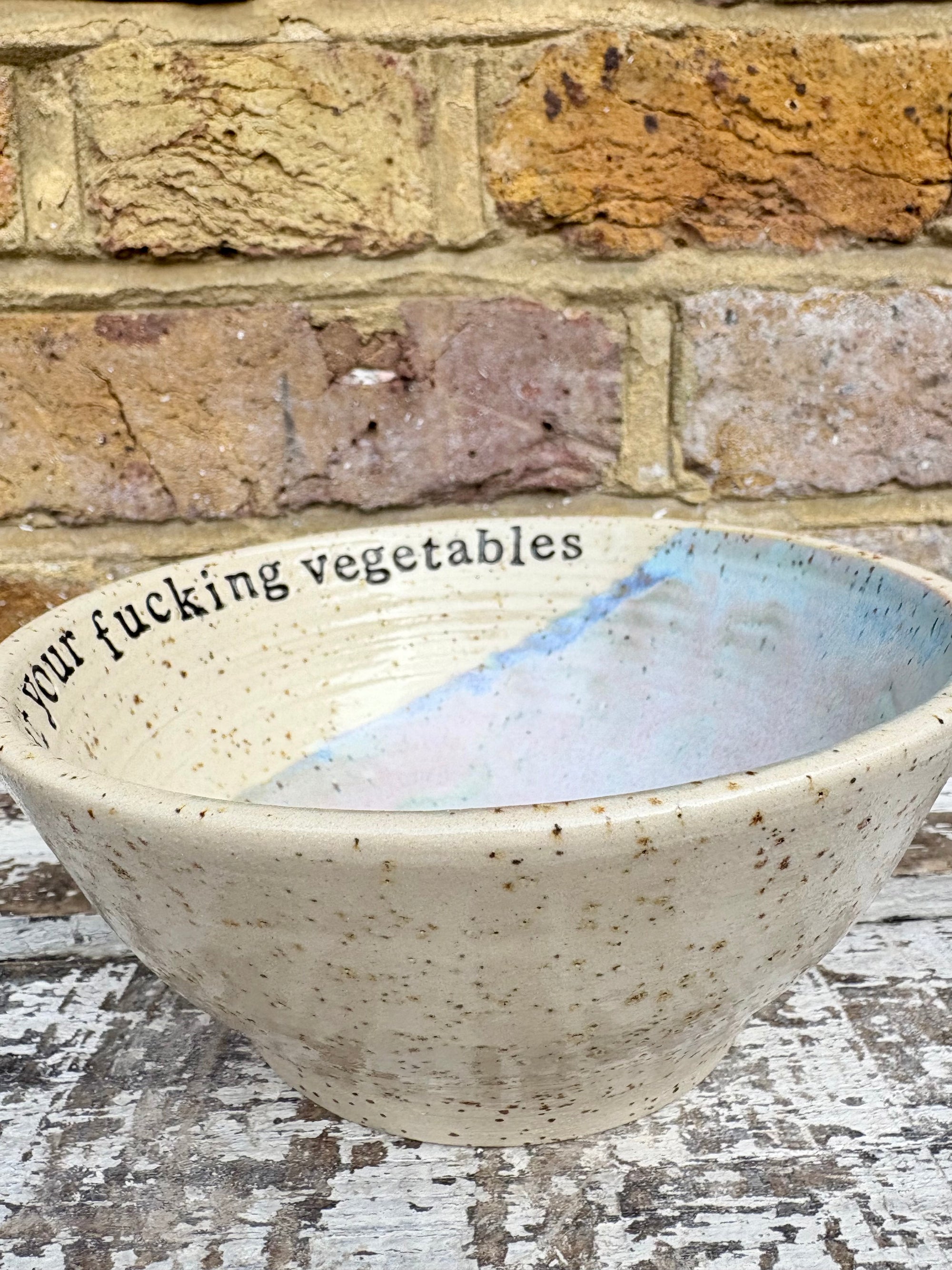 “eat your fucking vegetables" serving dish