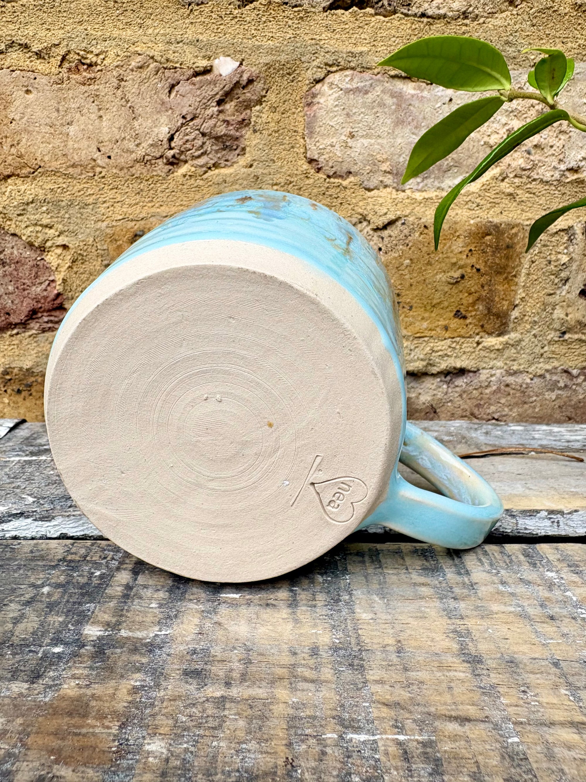 "not a fucking hugger" mug (light blue)