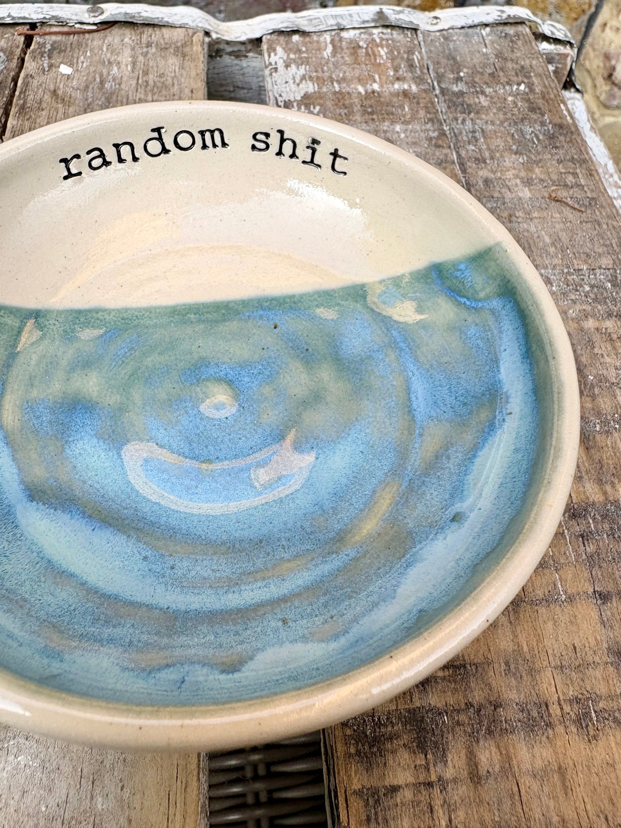 "random shit" trinket dish (blue)