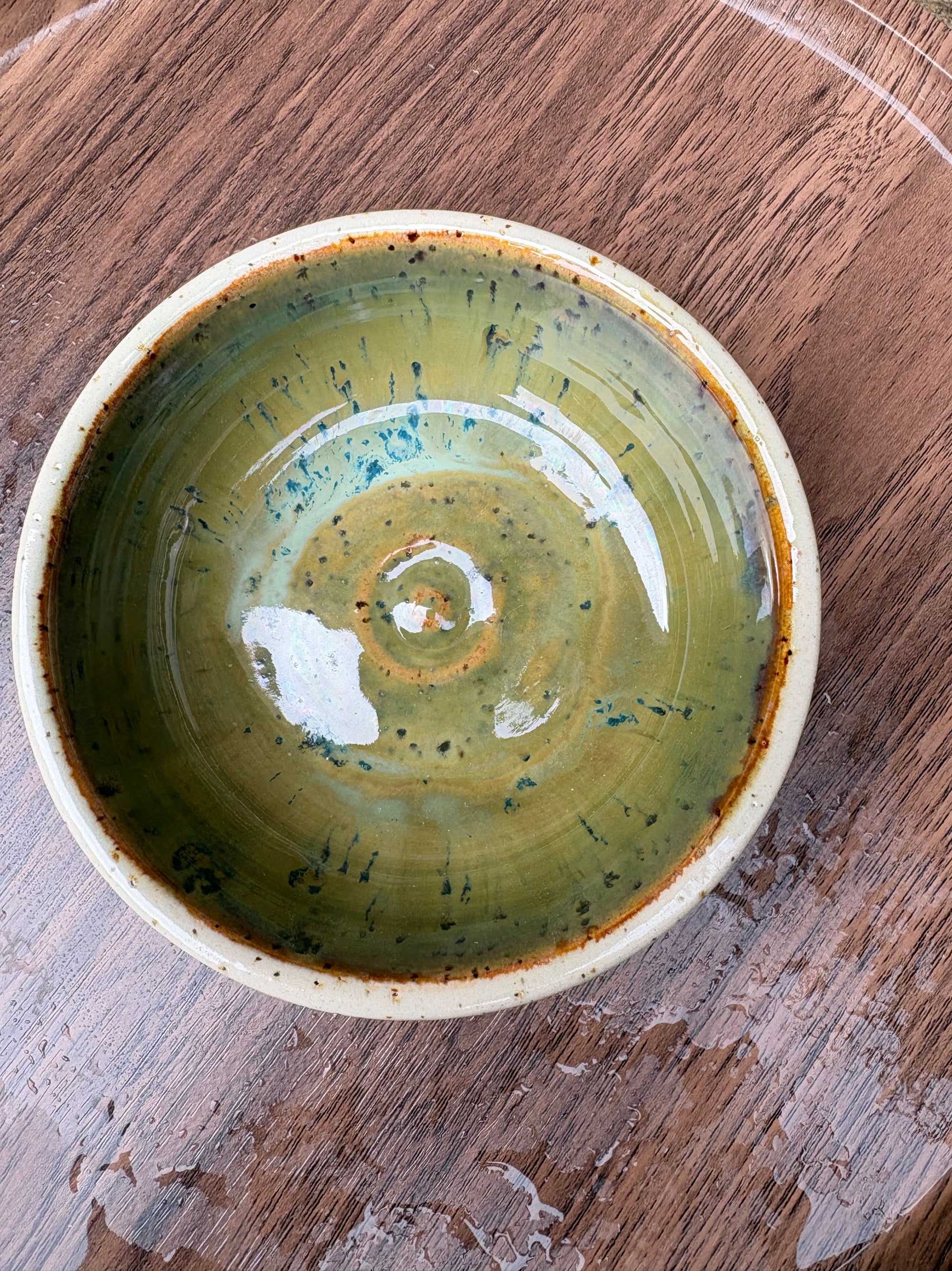 "random shit" trinket dish (green speckle)