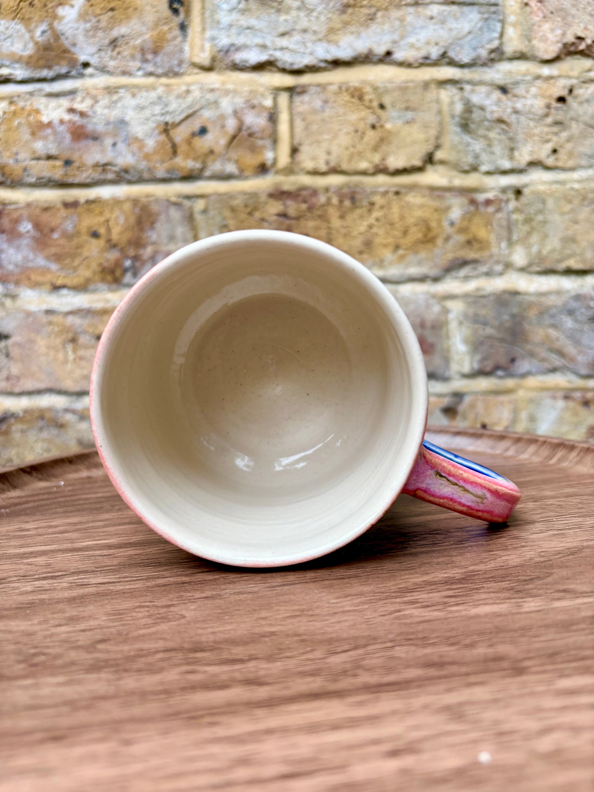 "no one knows what the fuck they're doing" mug (300ml, blue/pink)