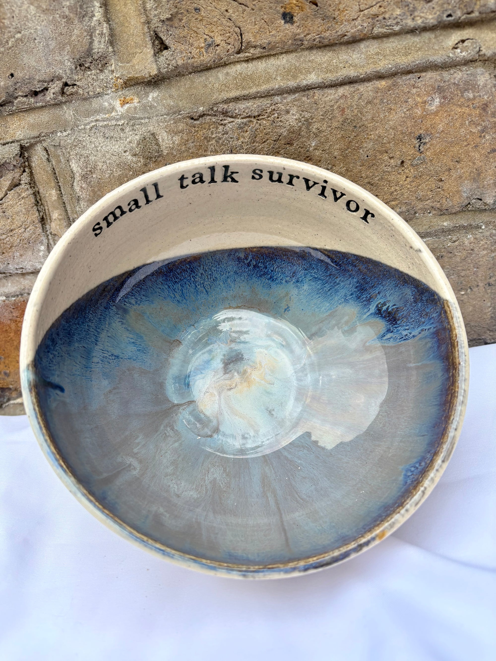 “small talk survivor" bowl (Lavender Sky)
