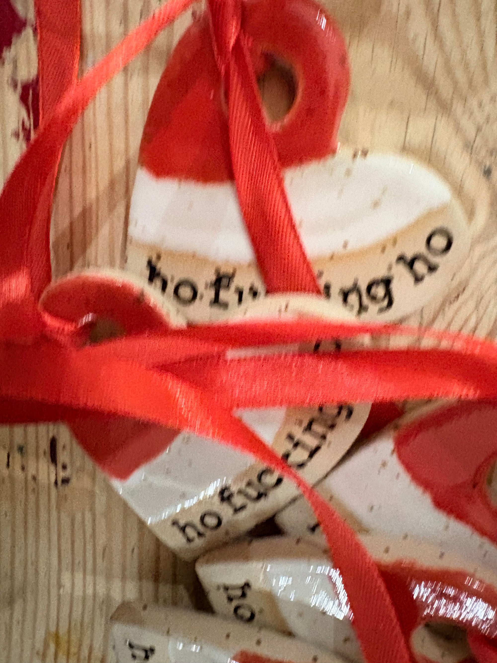 “Ho fucking ho ” hanging decoration (red and white, large)