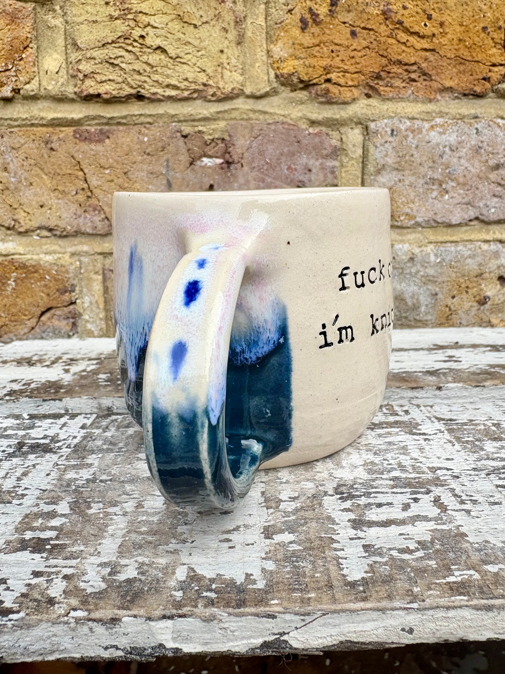 “Fuck off, i'm knitting" mug