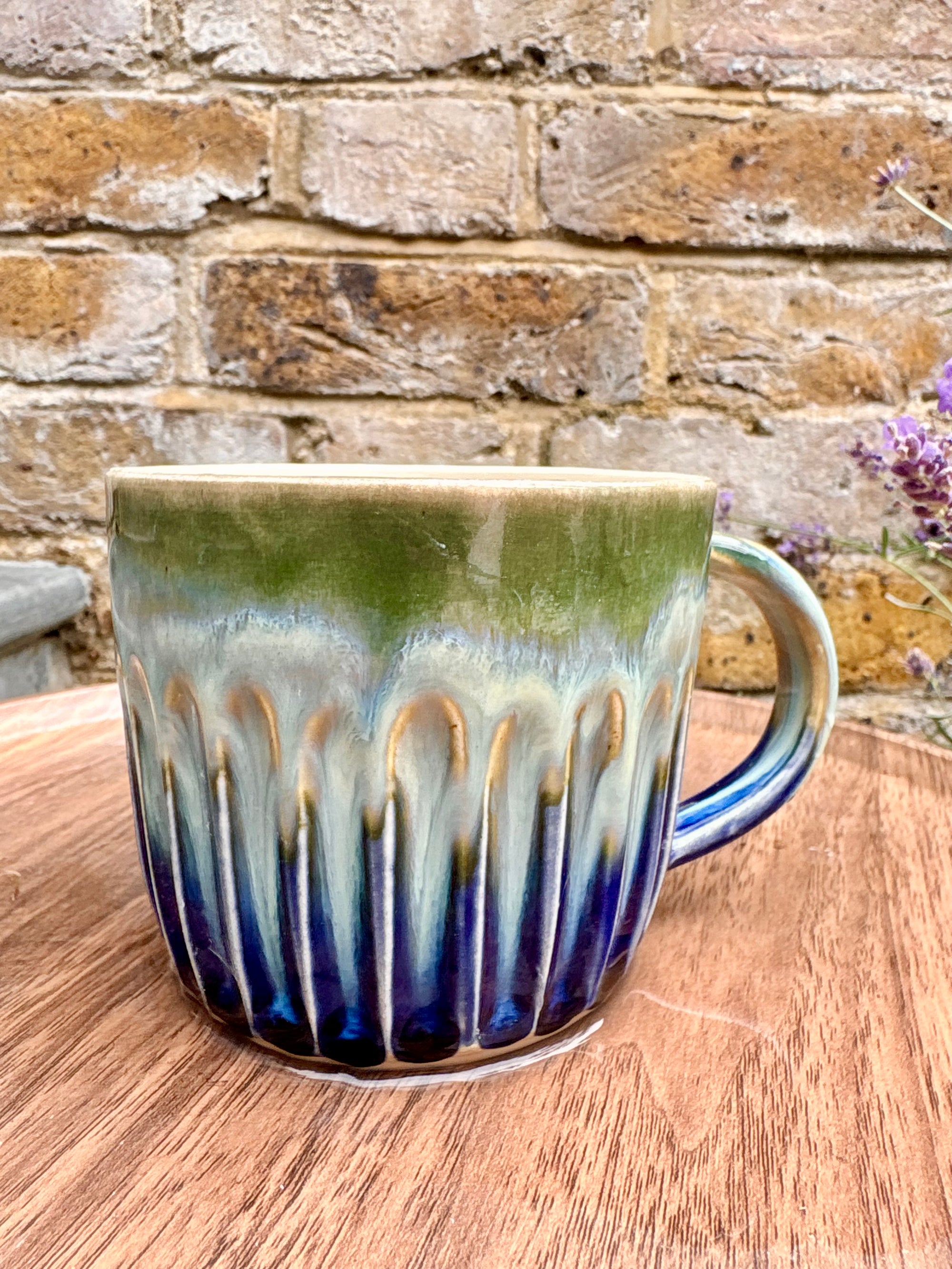 "menopausal and fresh out of fucks" mug (green/blue/ seconds)
