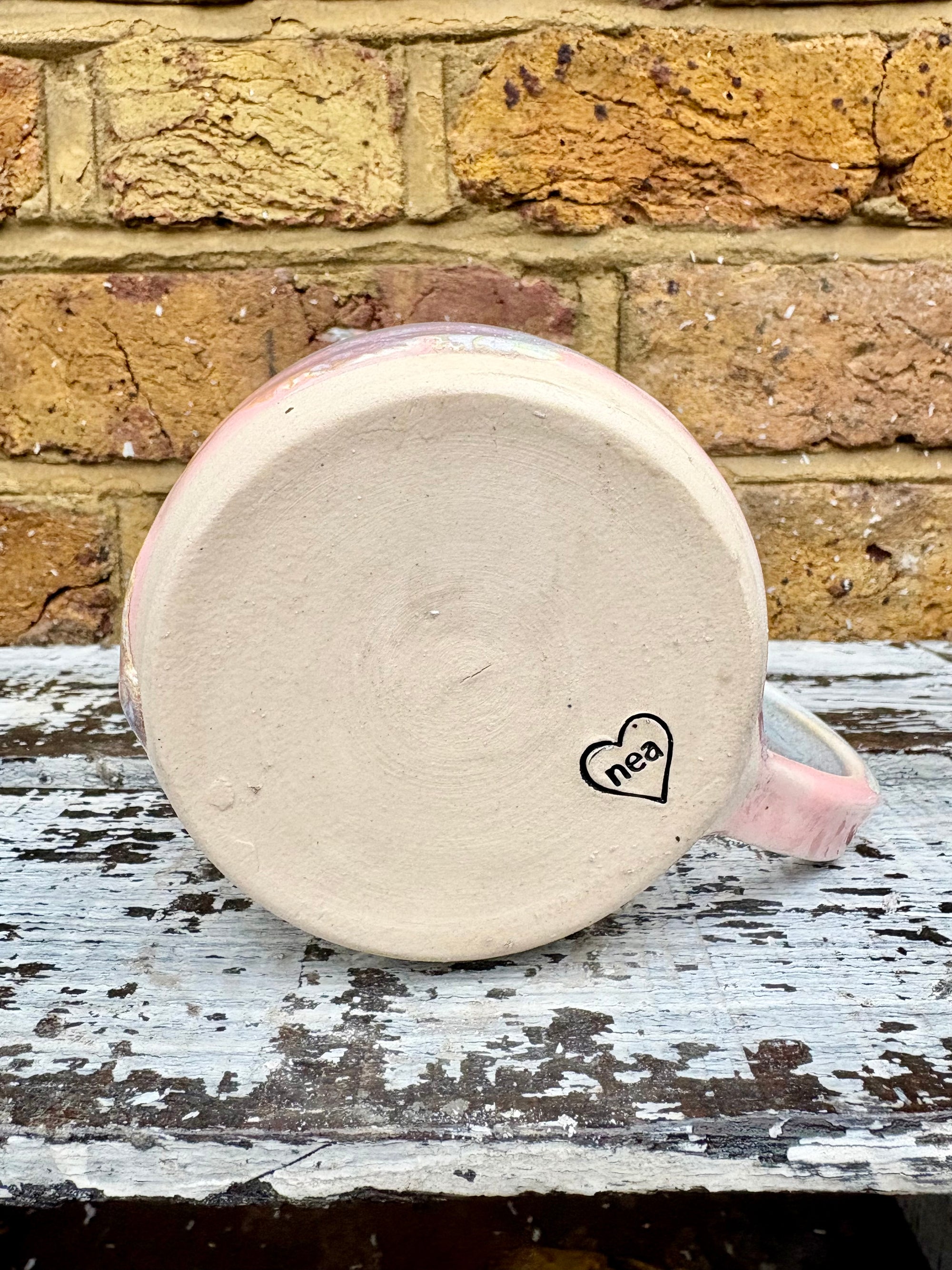 "if you can read this, you're too close" mug (Pink Skies)