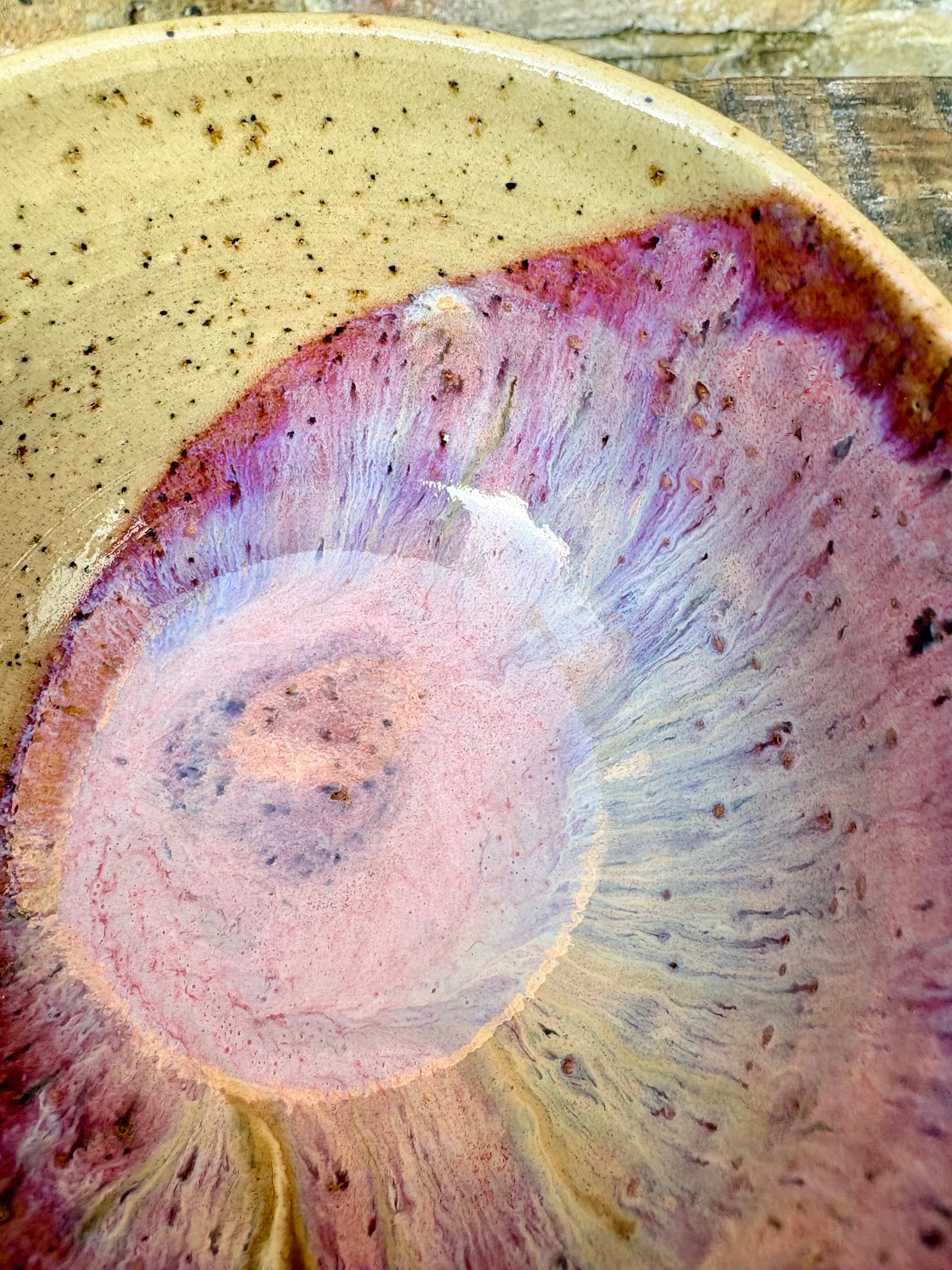 "random shit" trinket dish (pink, flecked)