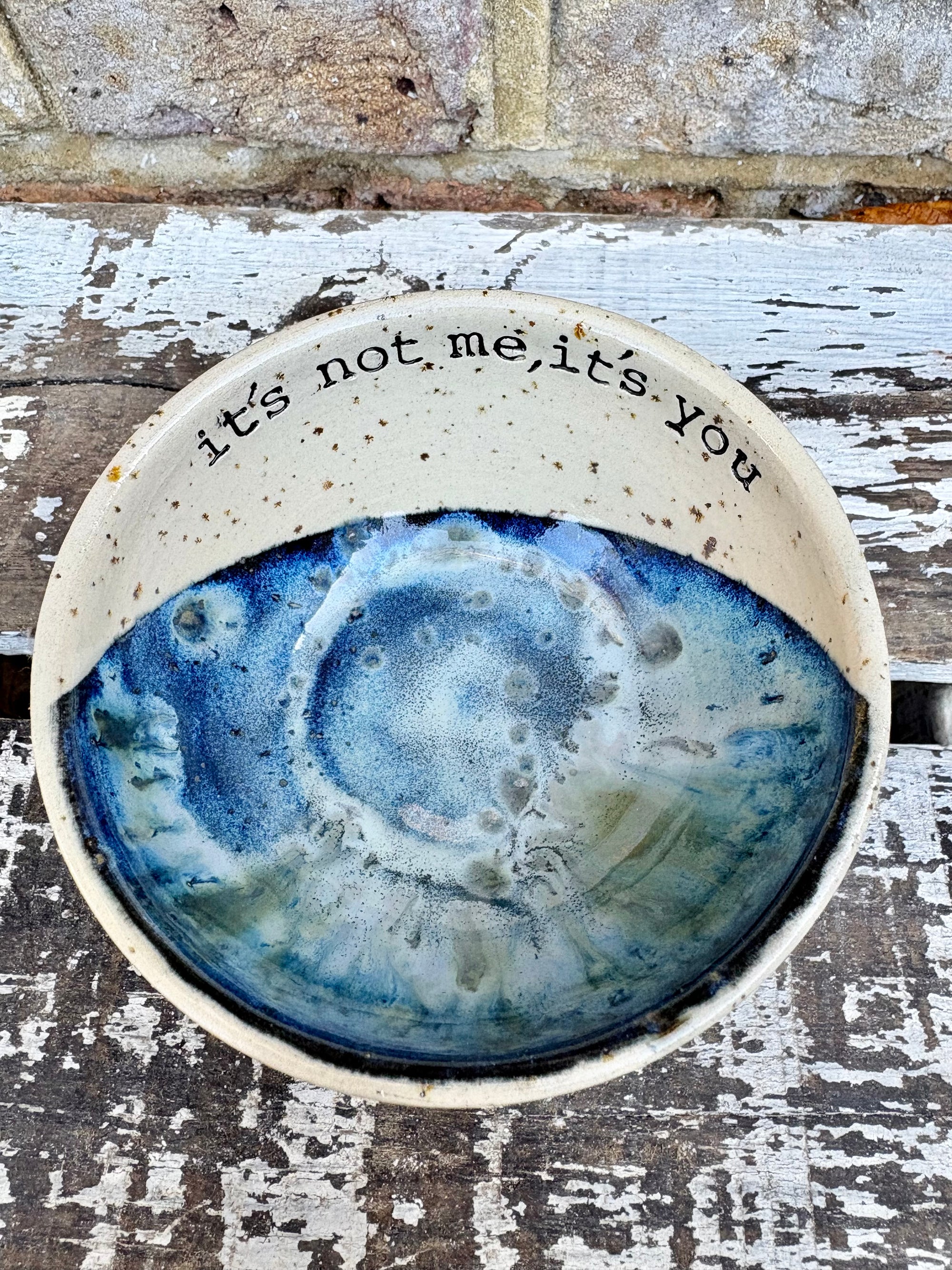 “It’s not me, it’s you” trinket dish (antique blue)