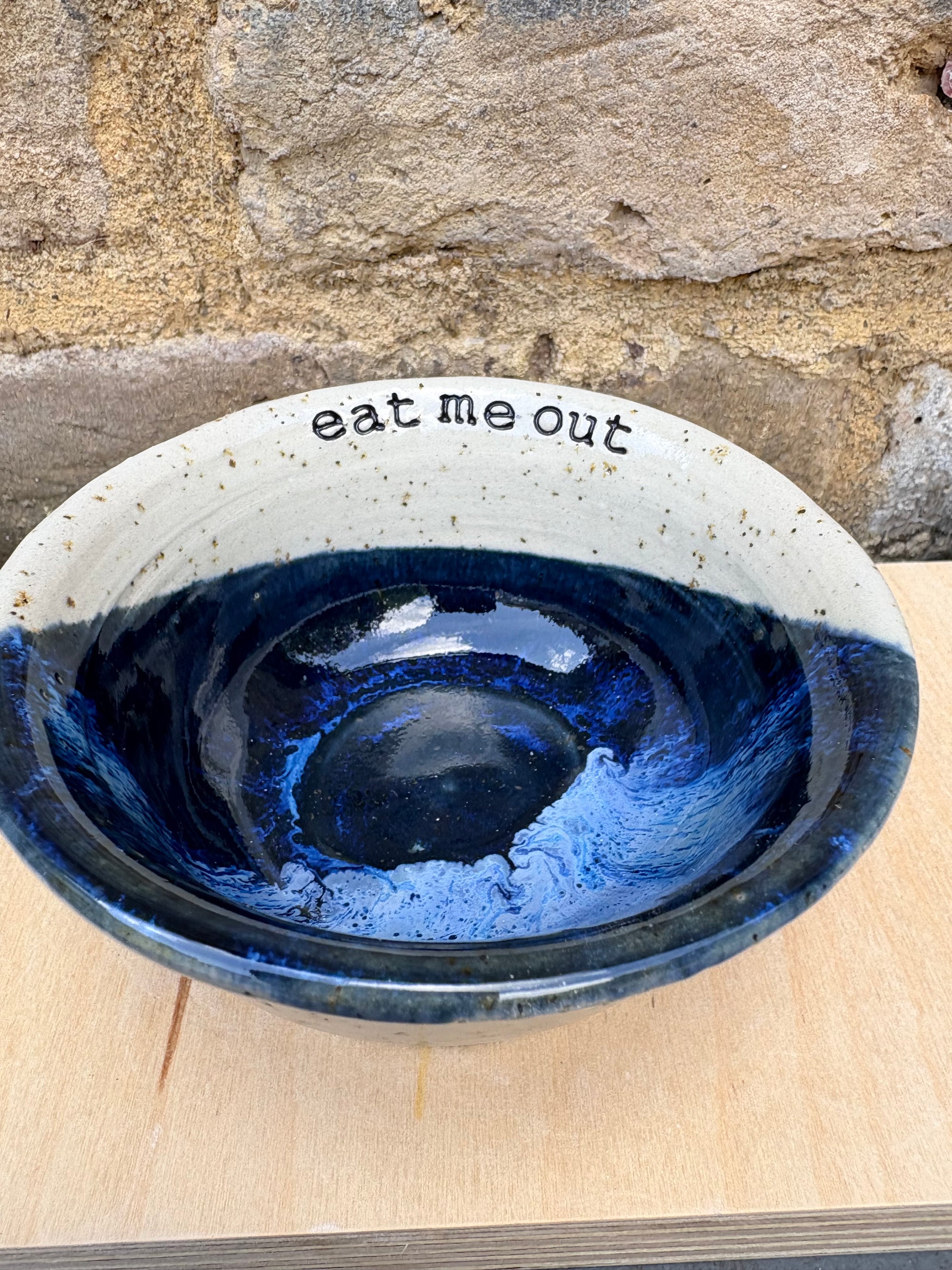 "eat me out" snack bowl (dark night sky)