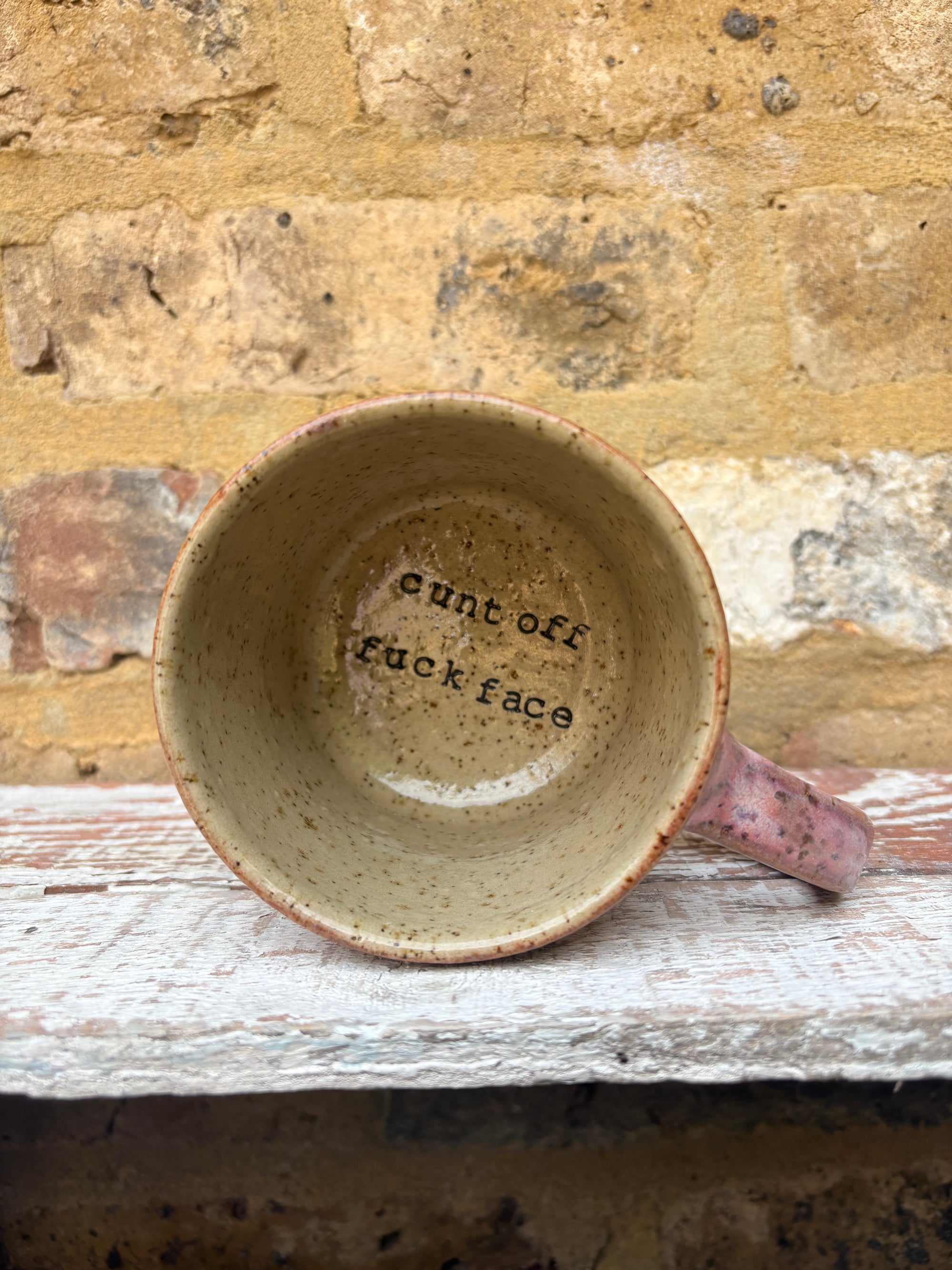 "cunt off fuck face” mug (pink)