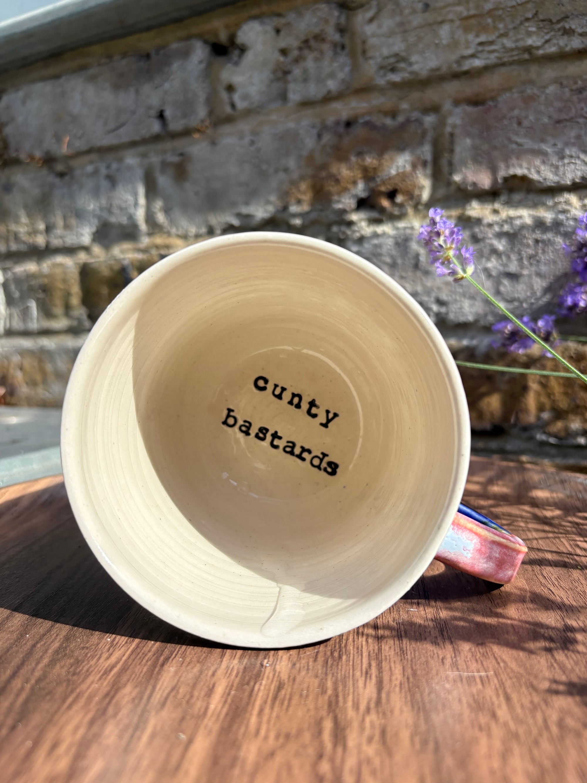 “fuck normal, i want magic", "cunty bastards" mug (Blue Night Sky)