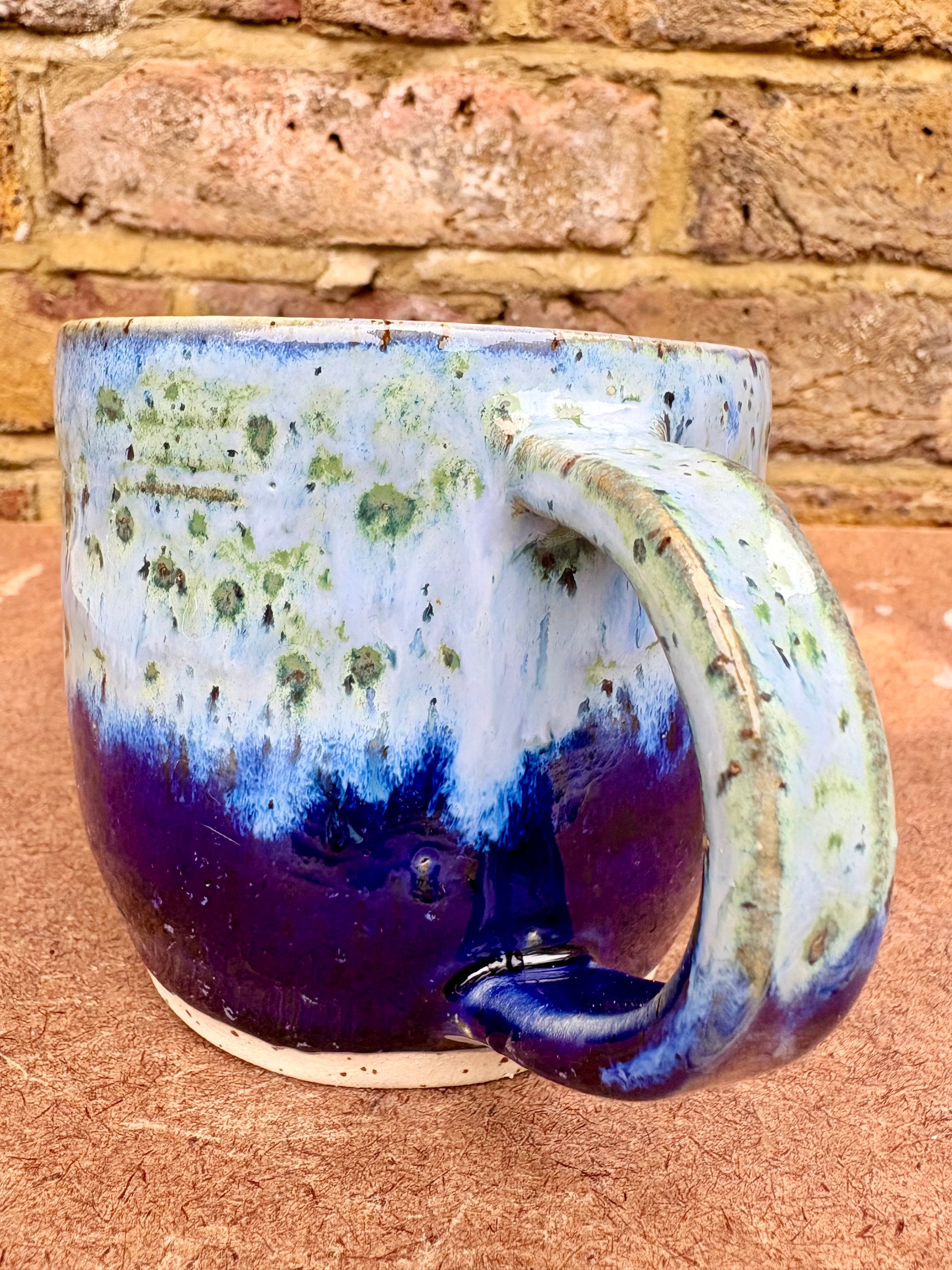"shhh" mug (Blue and Green Speckle)