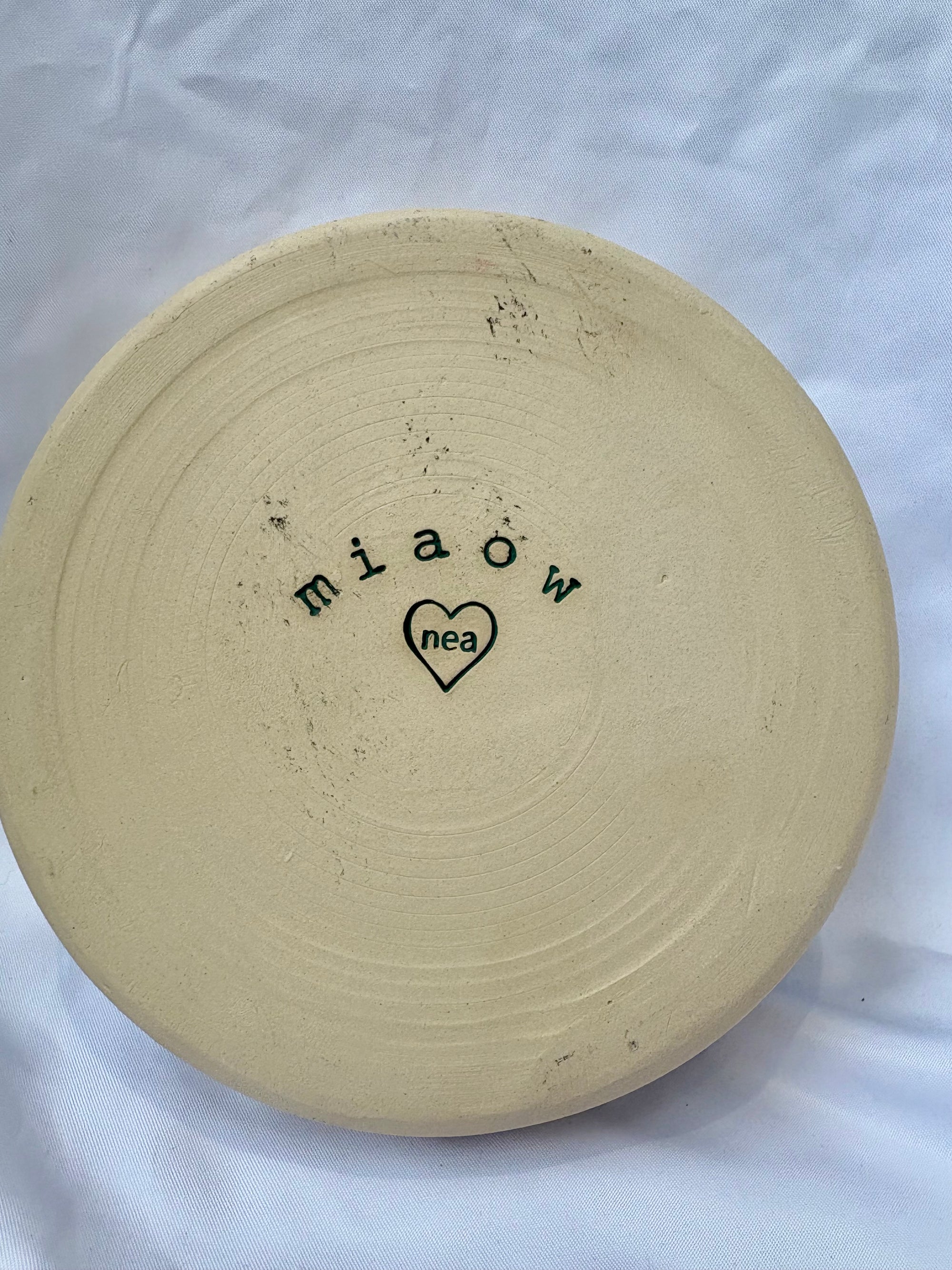“karma is a cat” cat bowl (deep green)
