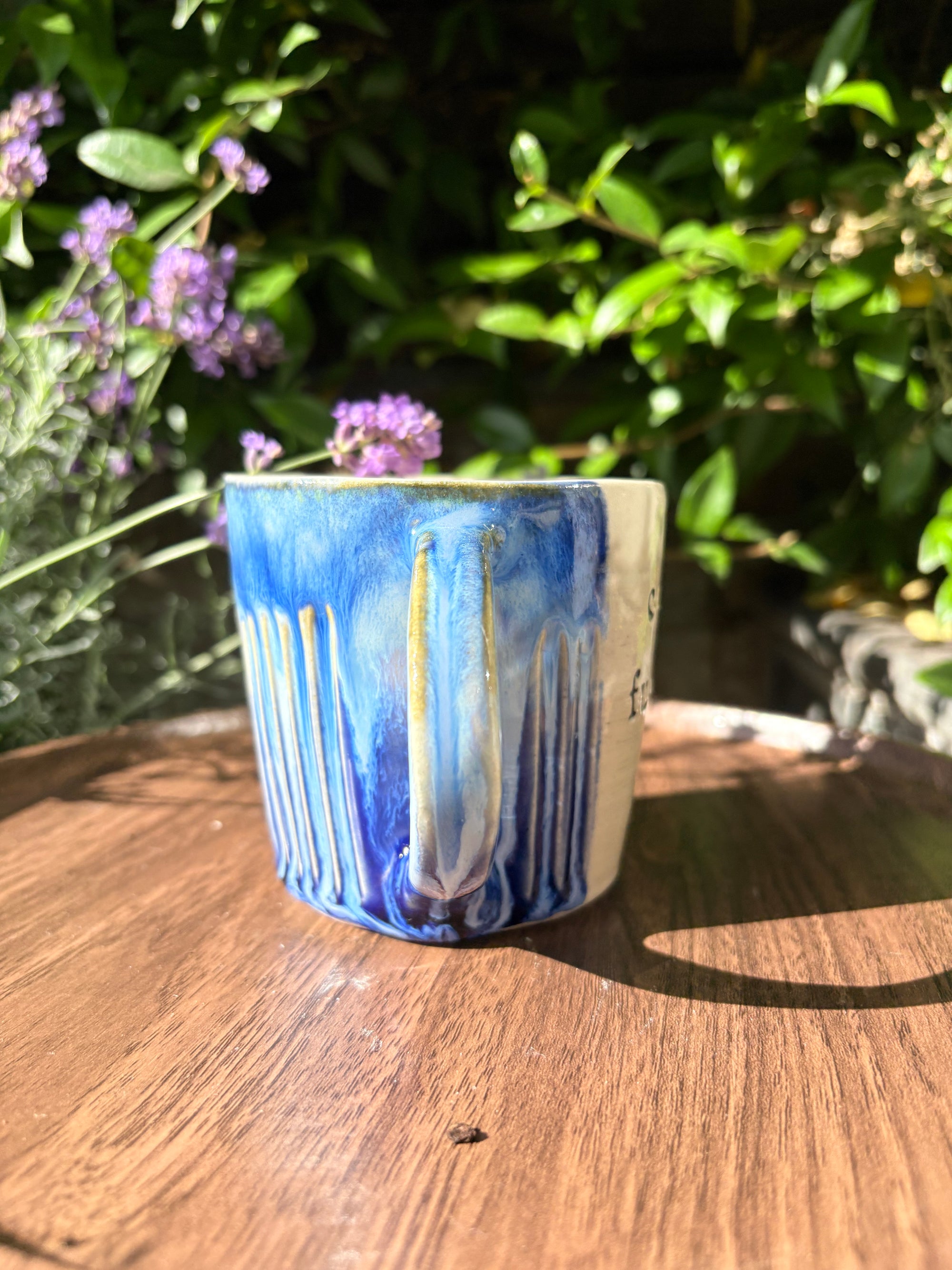 “Cunt off fuck face" mug (blues)