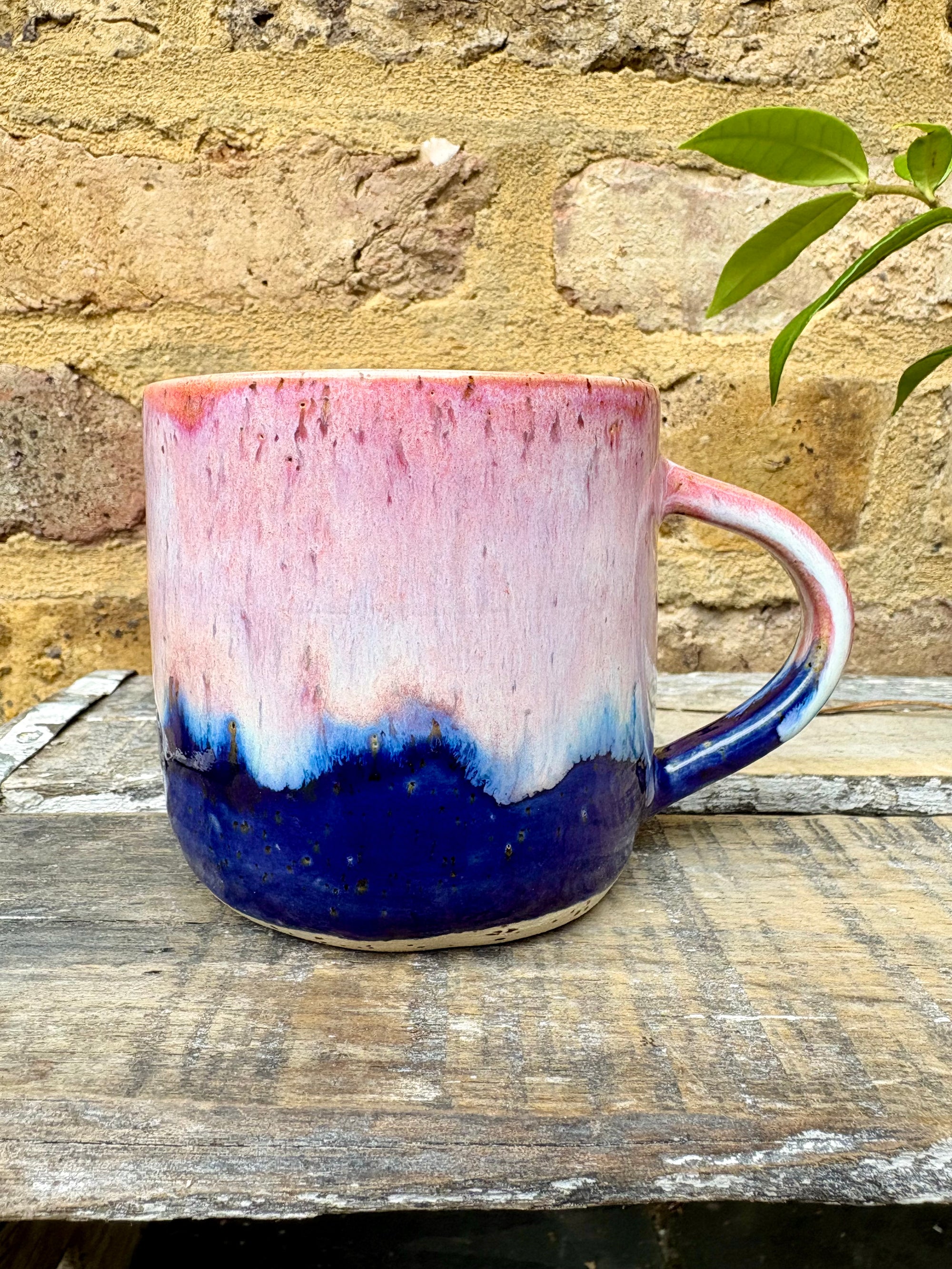 Small Talk Survivor mug (pink/blue)