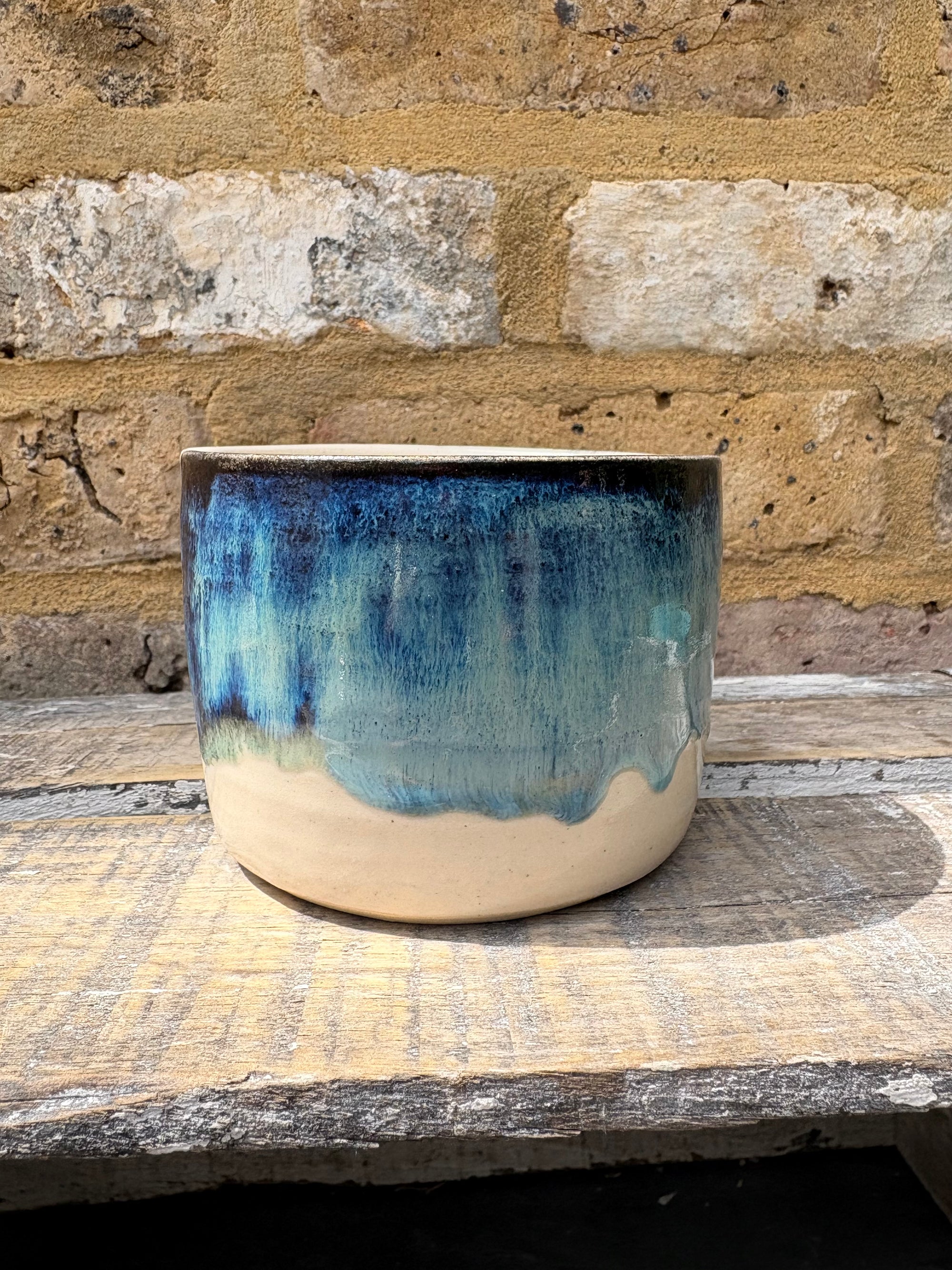 "menopausal and fresh out of fucks" mug (blue shore)