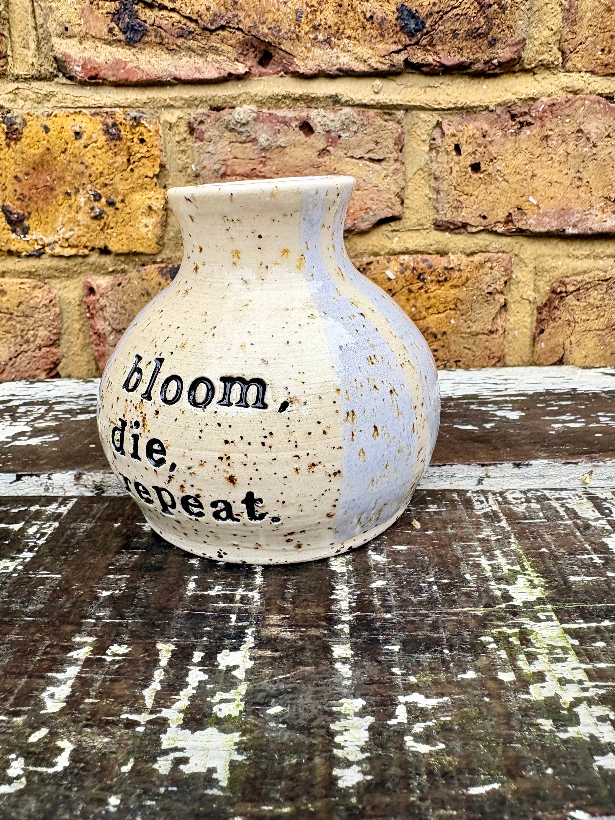 "bloom, die, repeat" chubby vase (lilac stripe)