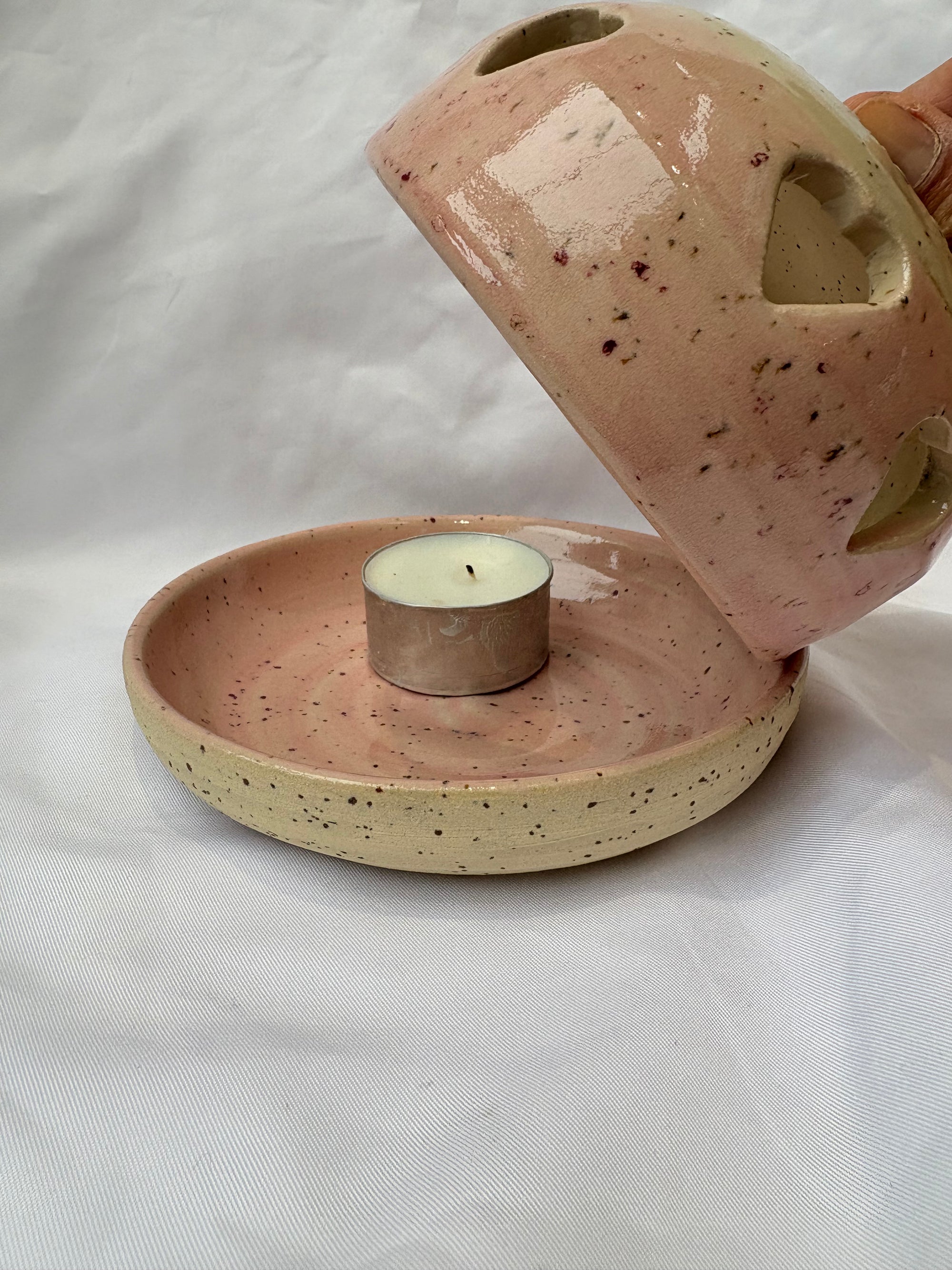 Handmade ceramic tea light holder