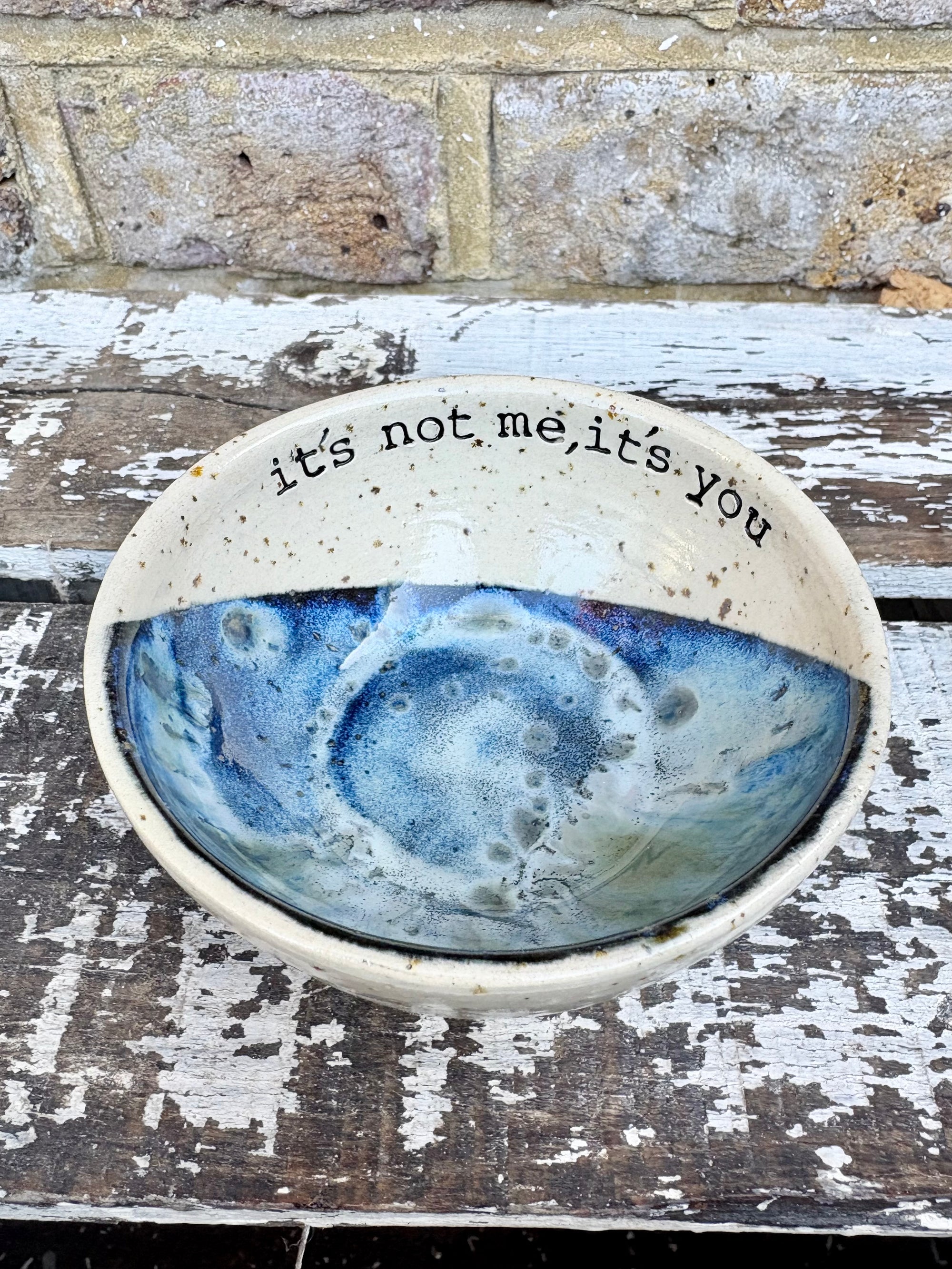 “It’s not me, it’s you” trinket dish (antique blue)