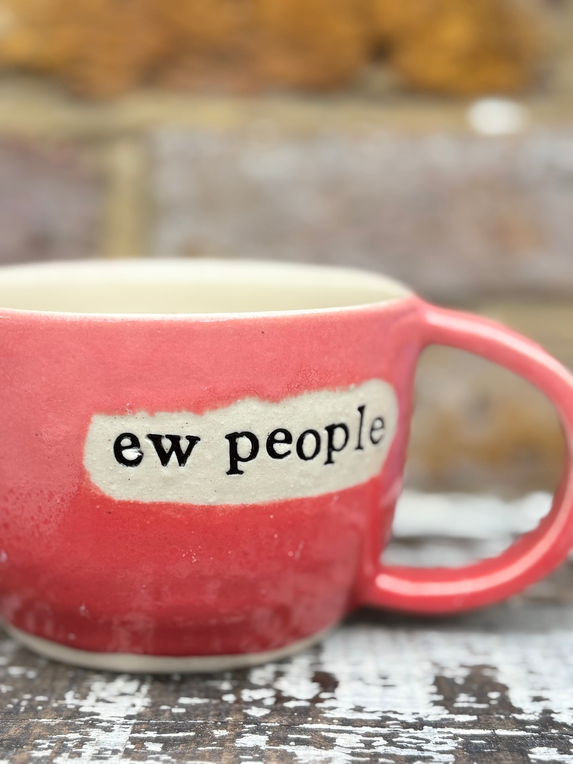 "ew, people" mug (Pink)