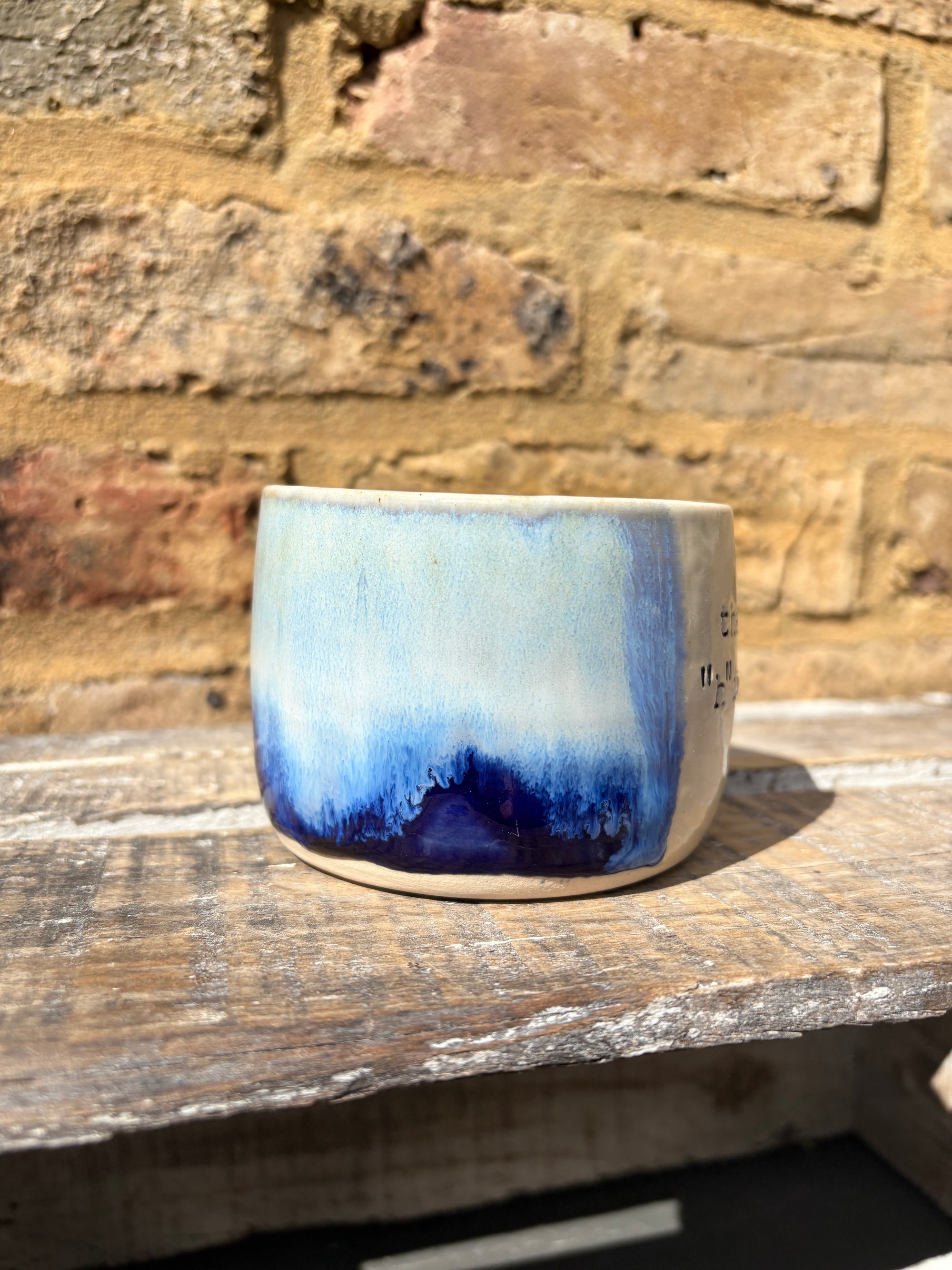 ""there's no "h" in "aitch" except that one" mug (blues)