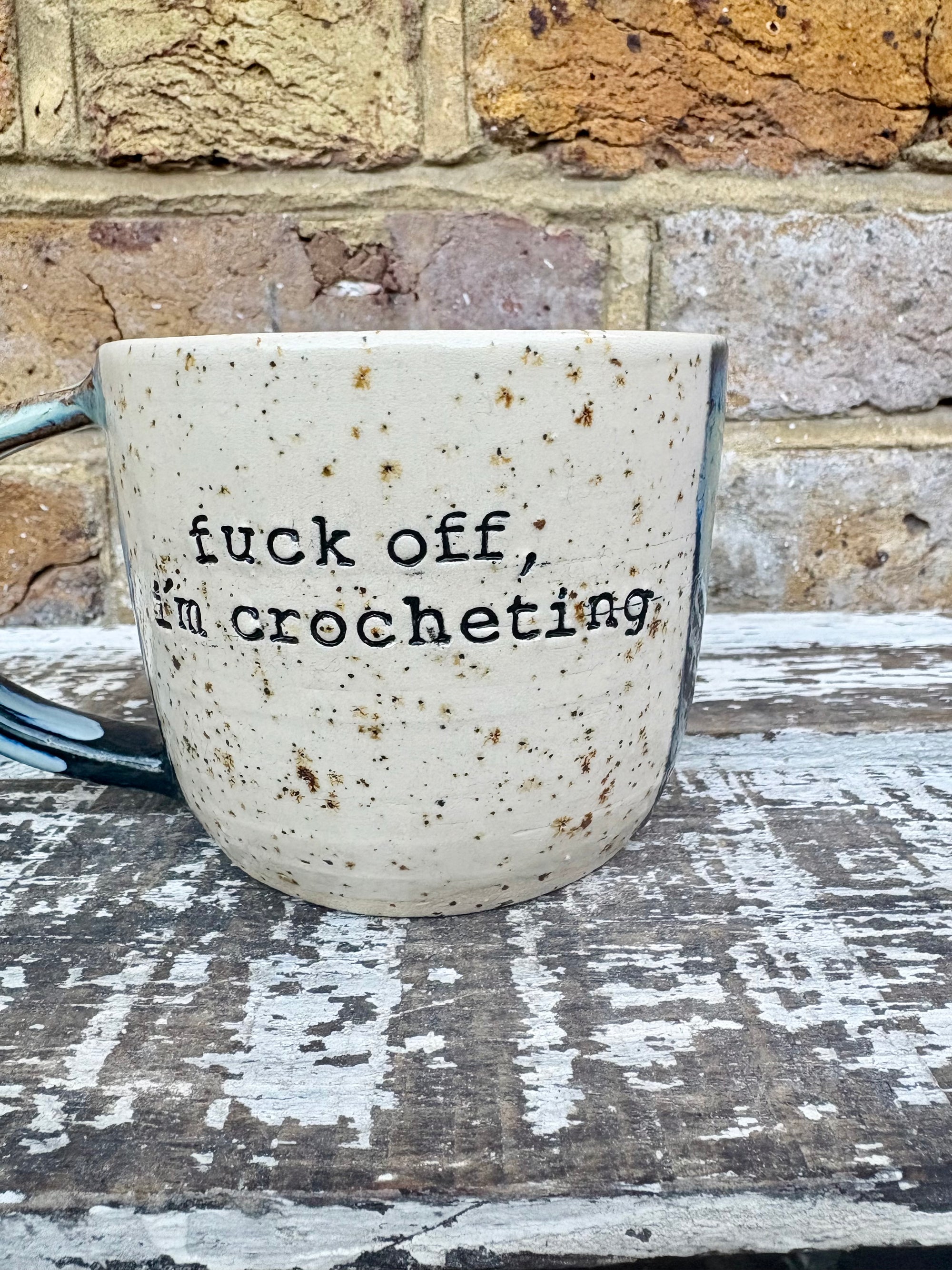 “Fuck off, i'm crocheting" mug