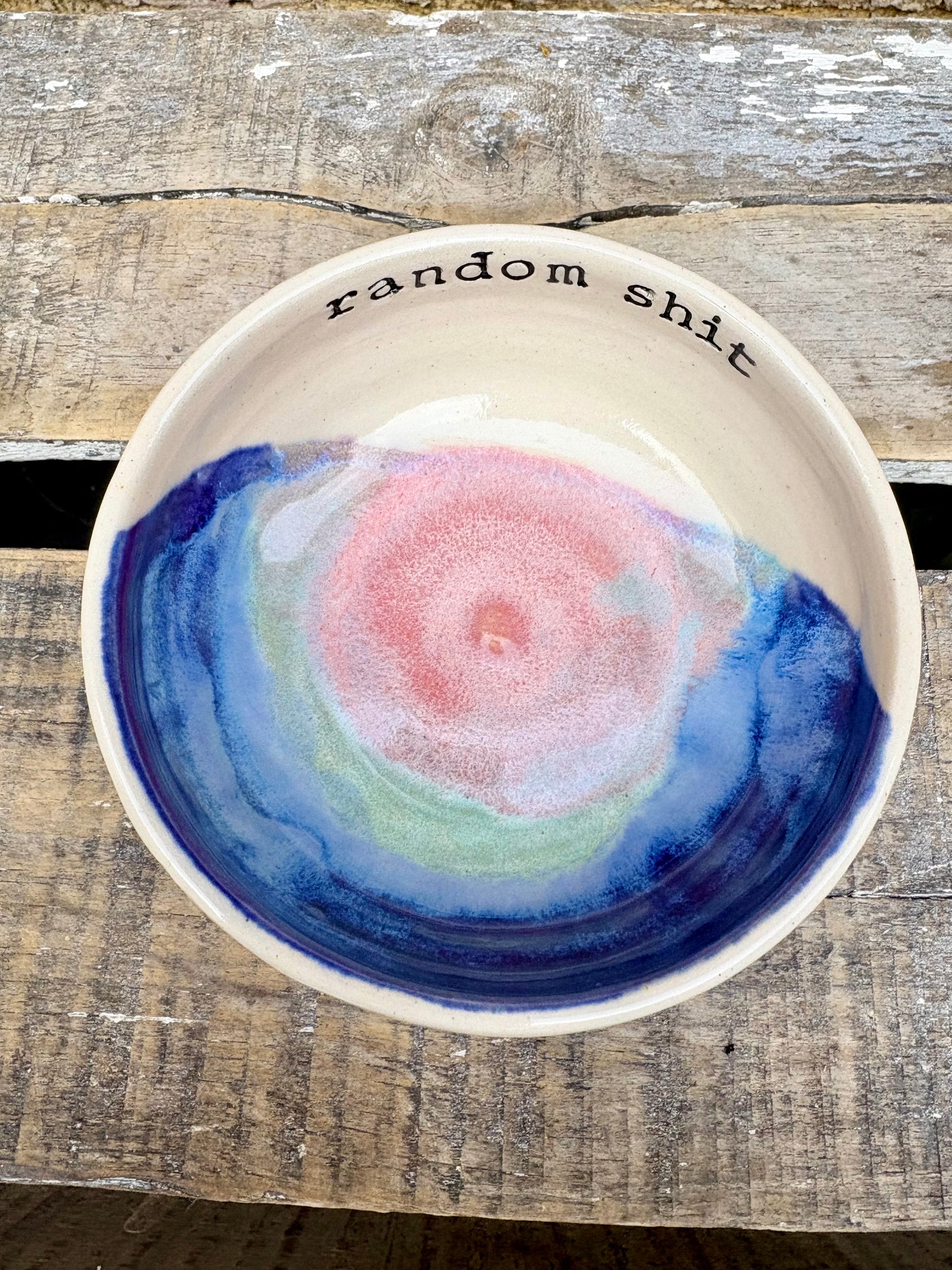 "random shit" trinket dish (pink night sky)