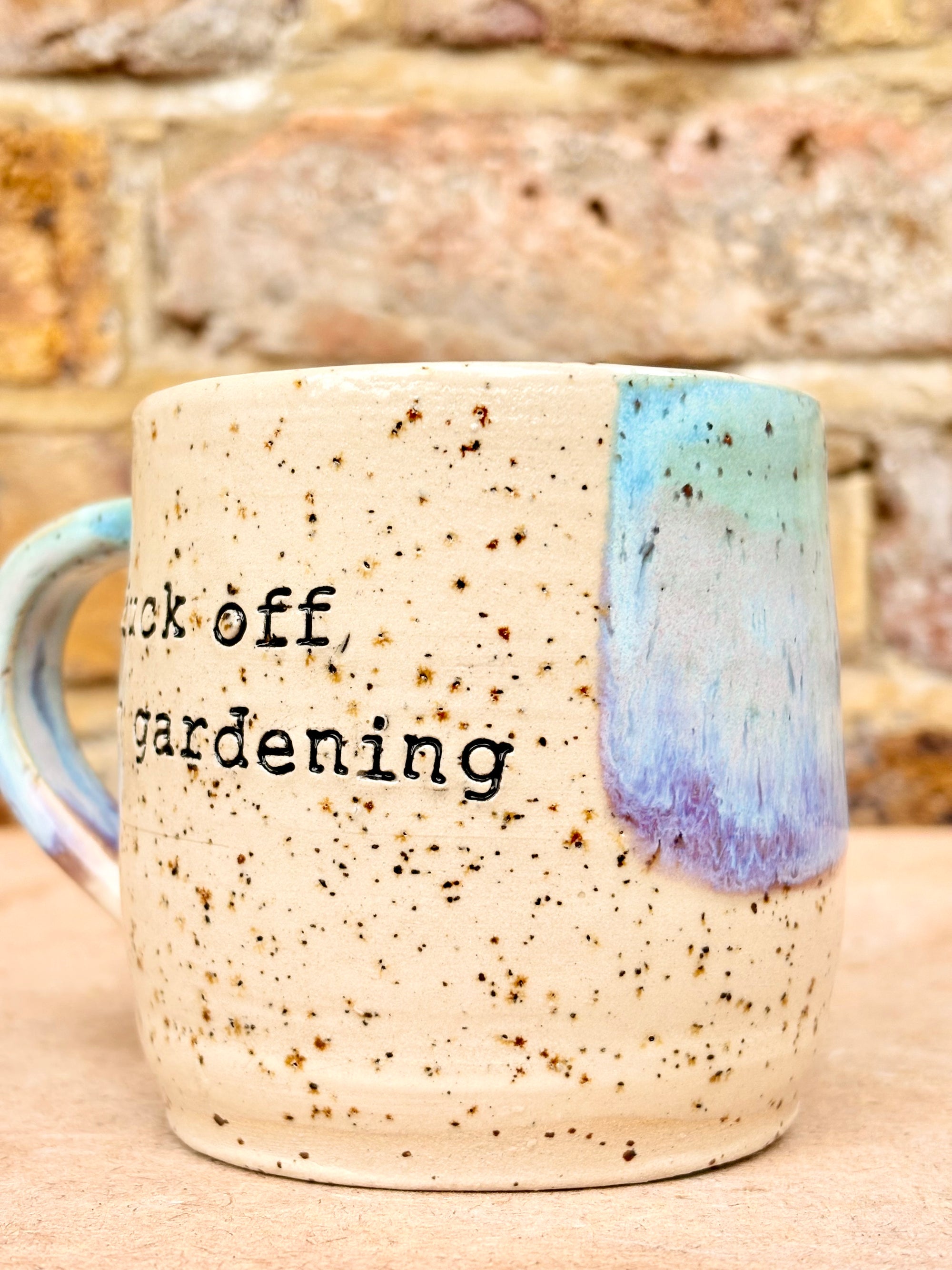 “Fuck off, i'm gardening" mug (pink night sky)