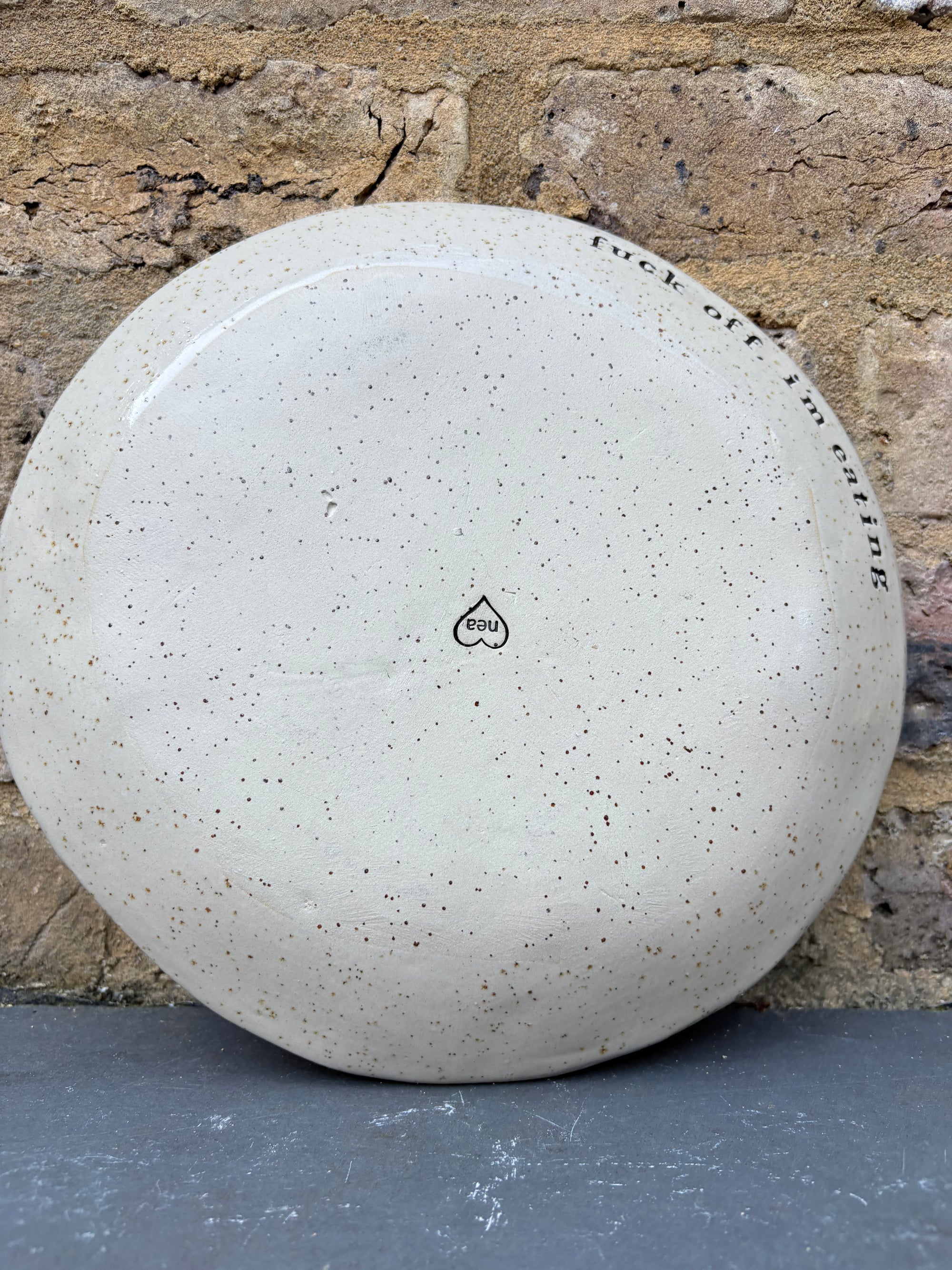 "fuck off, i'm eating" dinner plate
