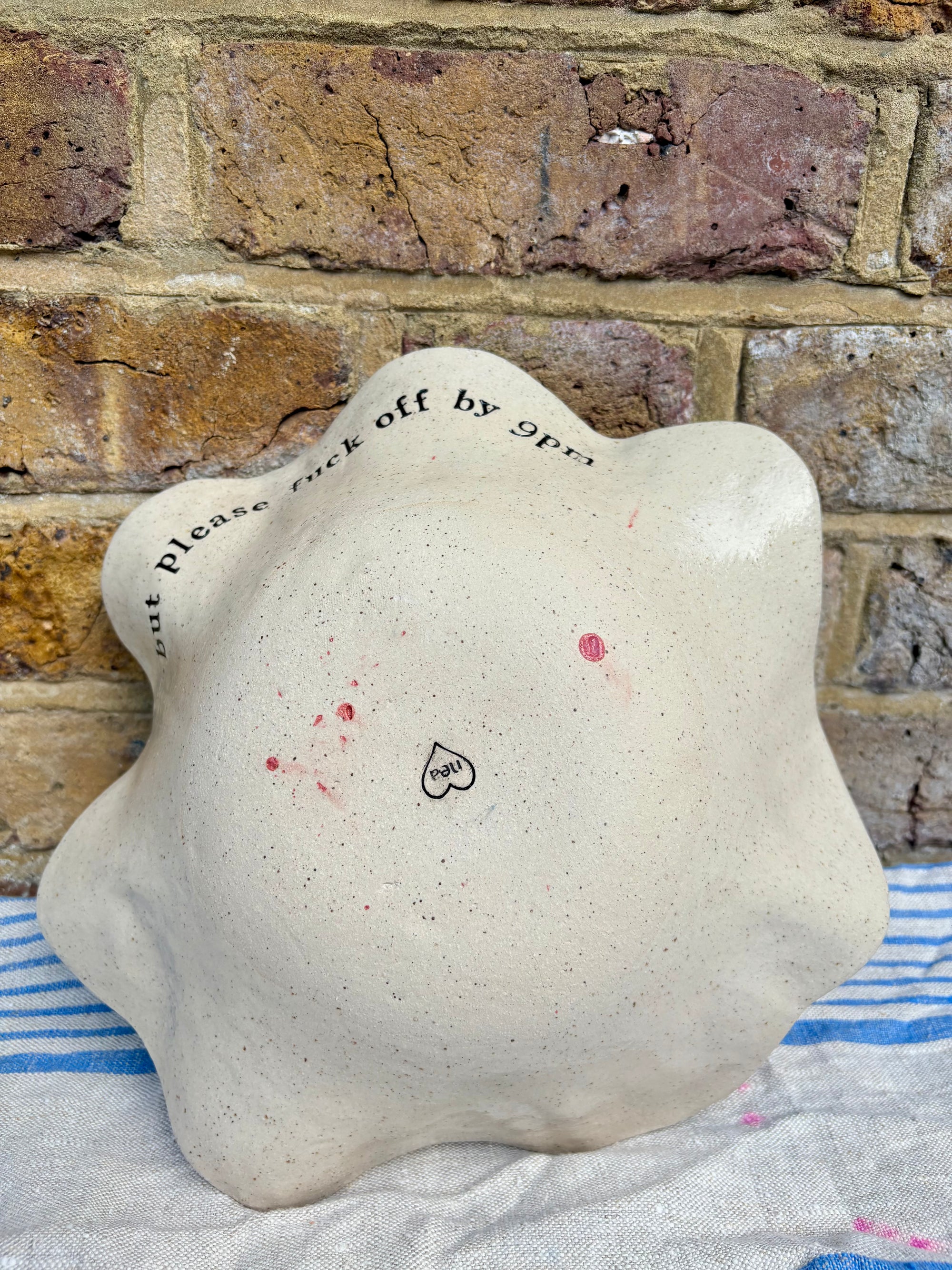 "good food, fine wine, great company..." serving dish