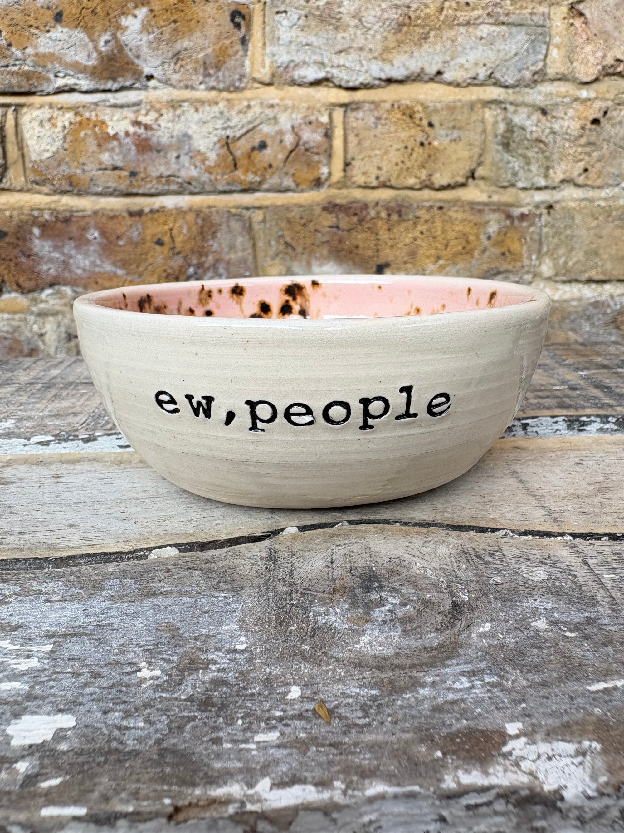 "ew, people" trinket dish (pink giraffe)