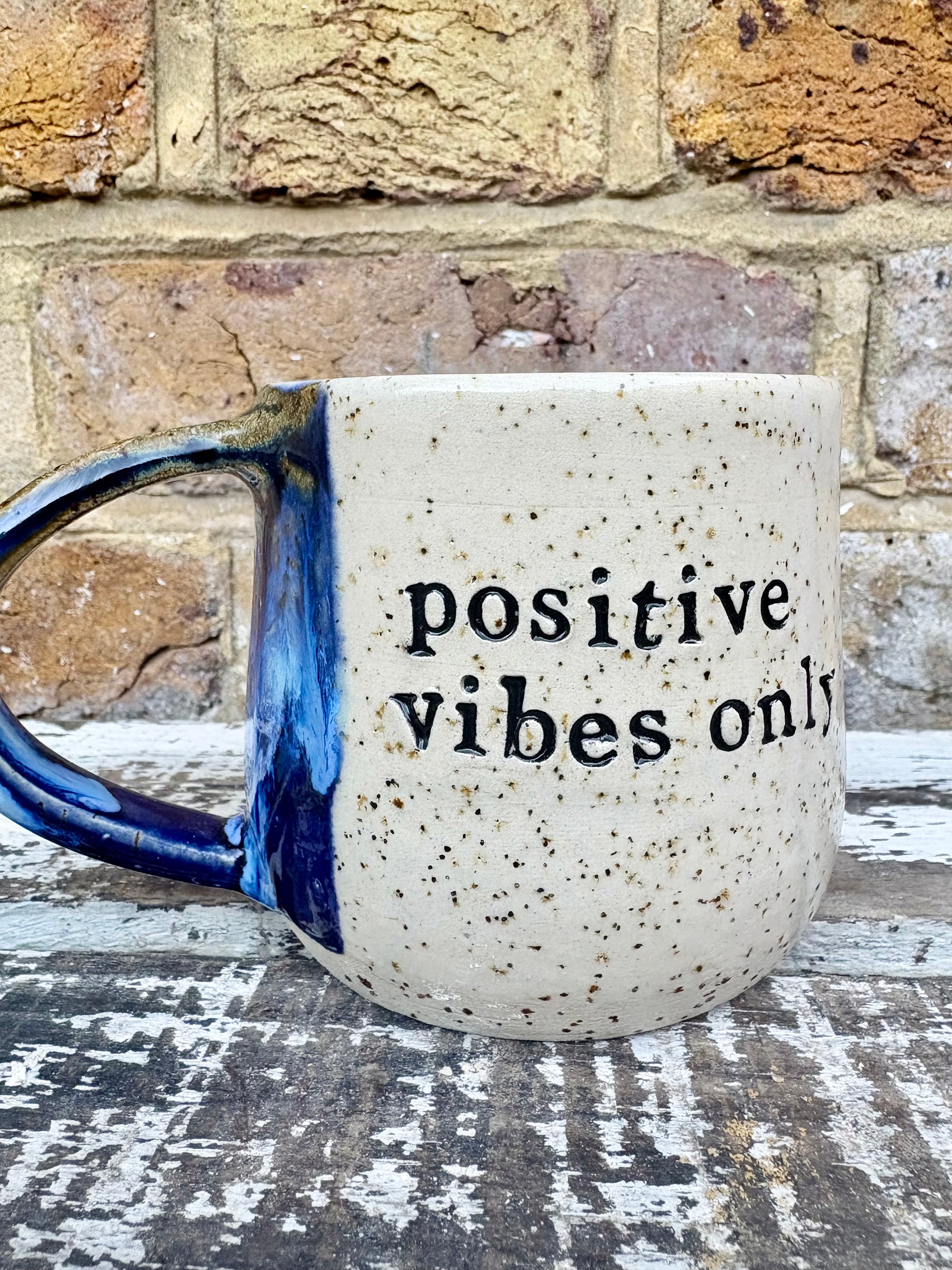 "positive vibes only" "fuck off" mug