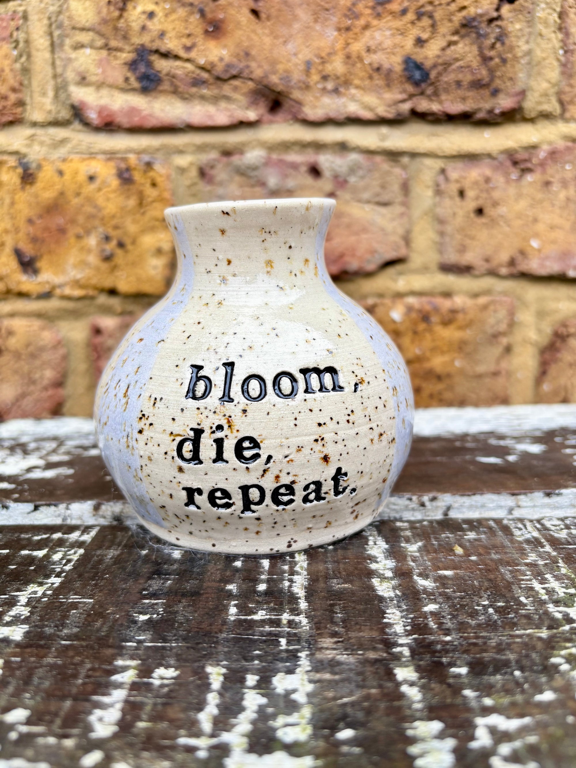 "bloom, die, repeat" chubby vase (lilac stripe)