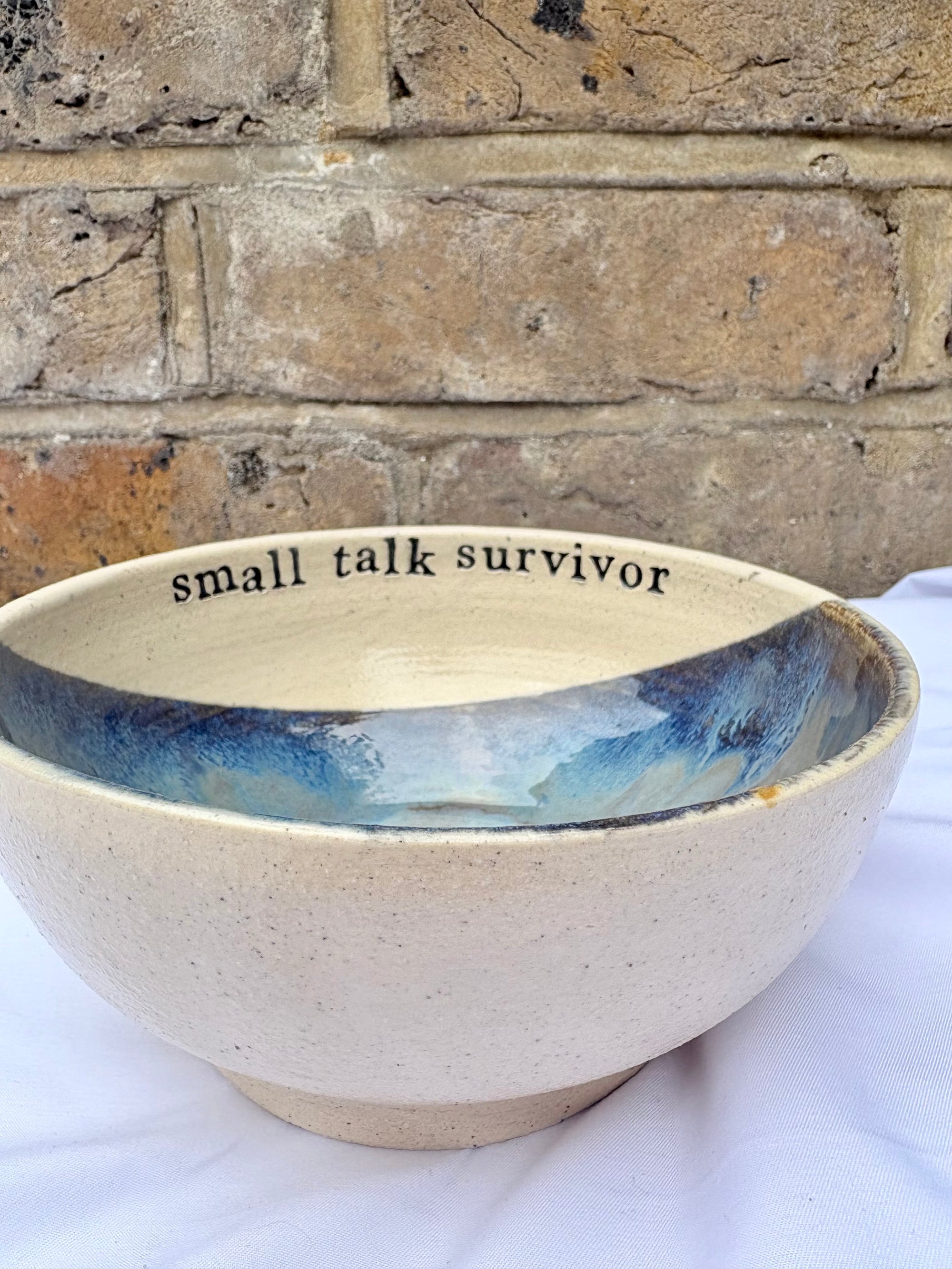 “small talk survivor" bowl (Lavender Sky)