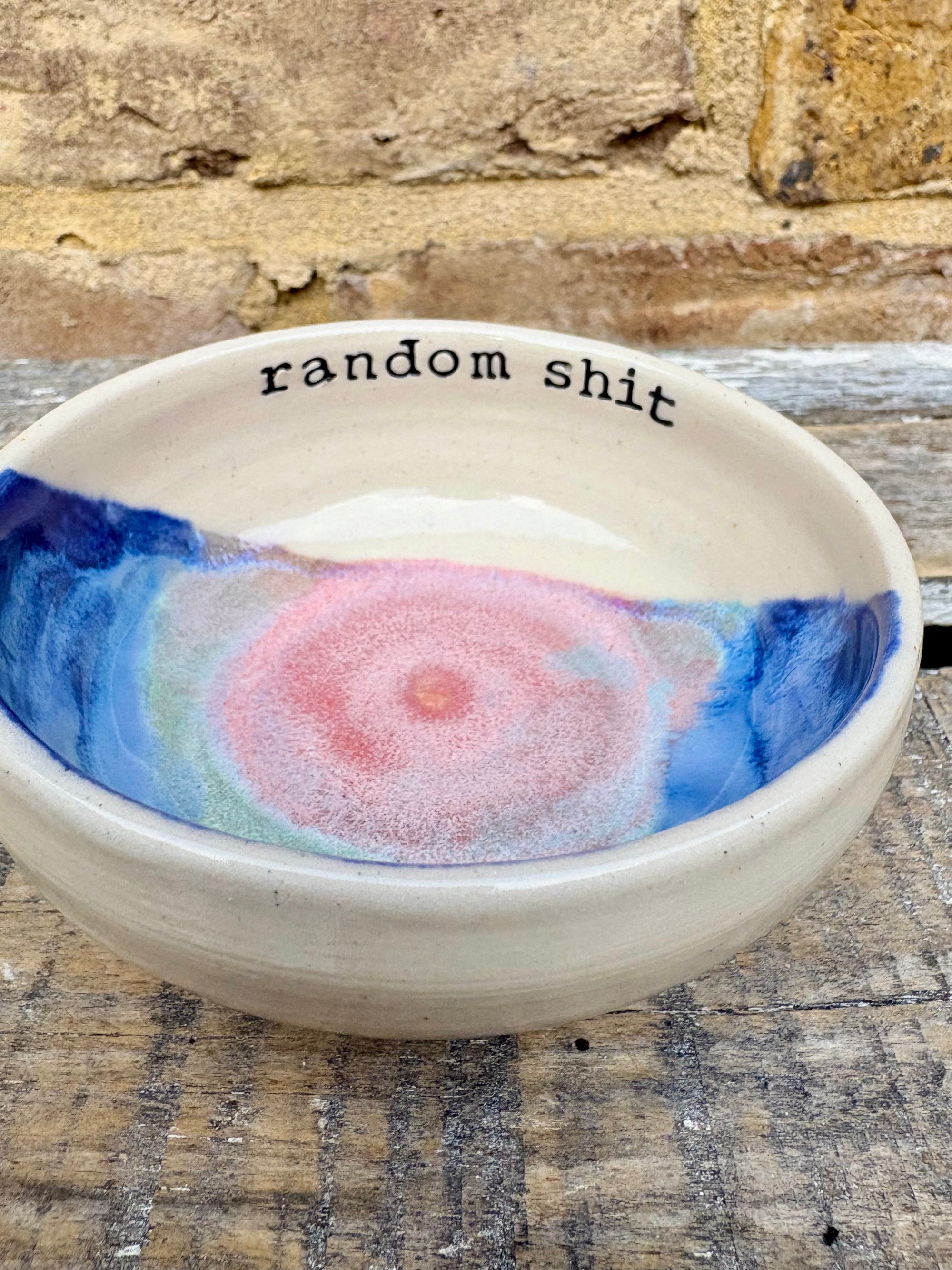 "random shit" trinket dish (pink night sky)