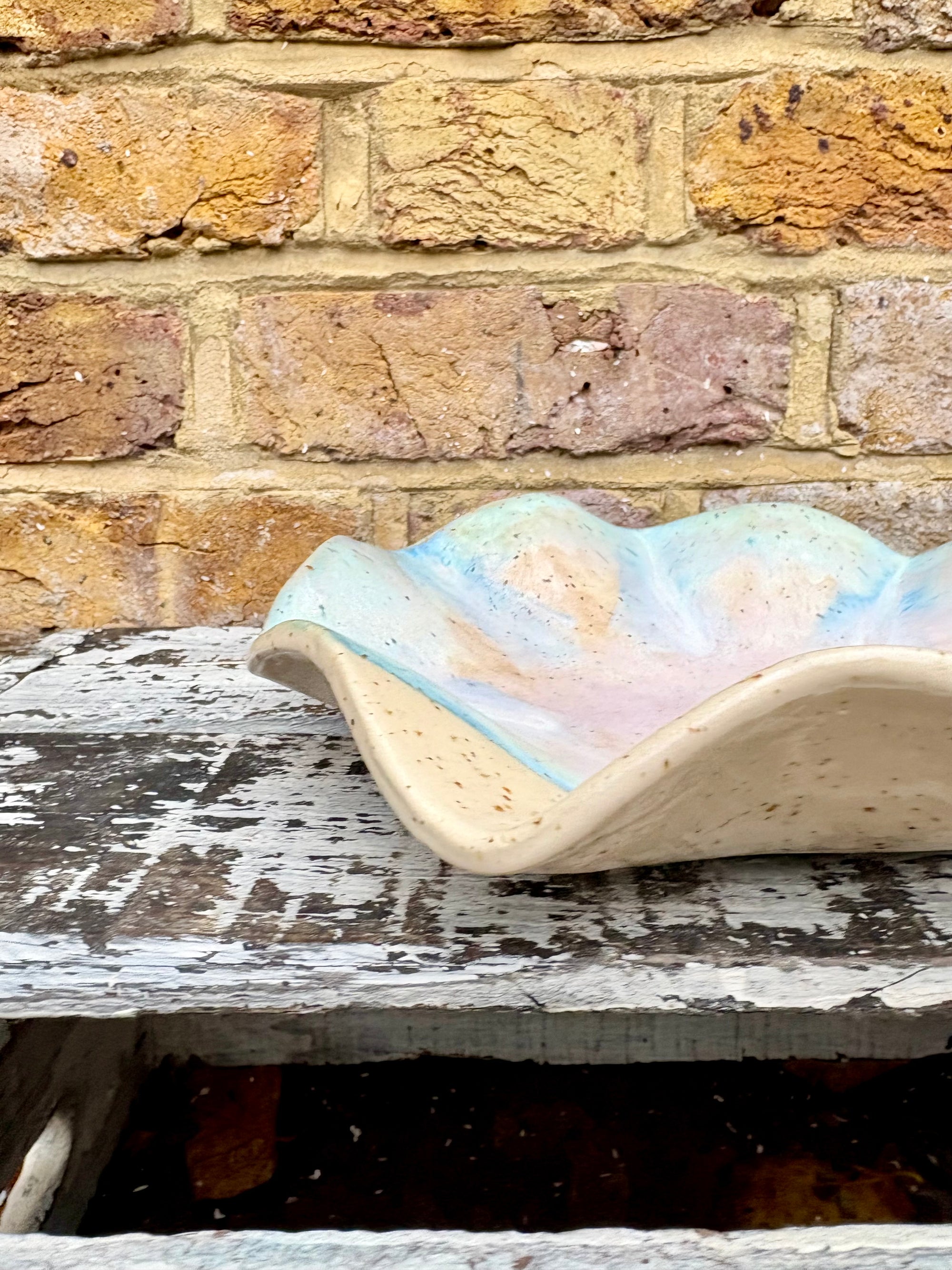 “small talk survivor" serving dish (Pink Night Sky