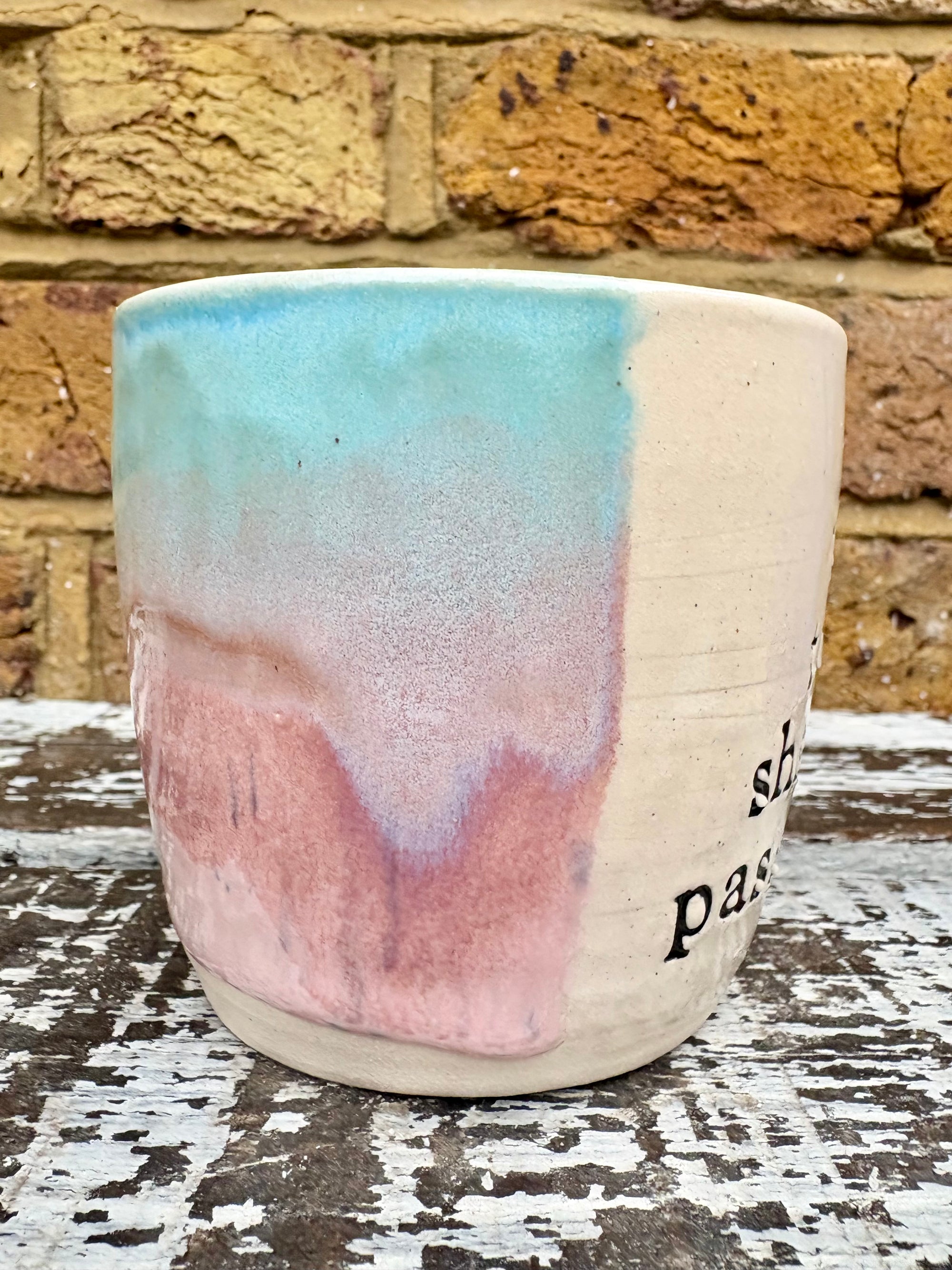 “this too shall pass"..."it fucking better" mug