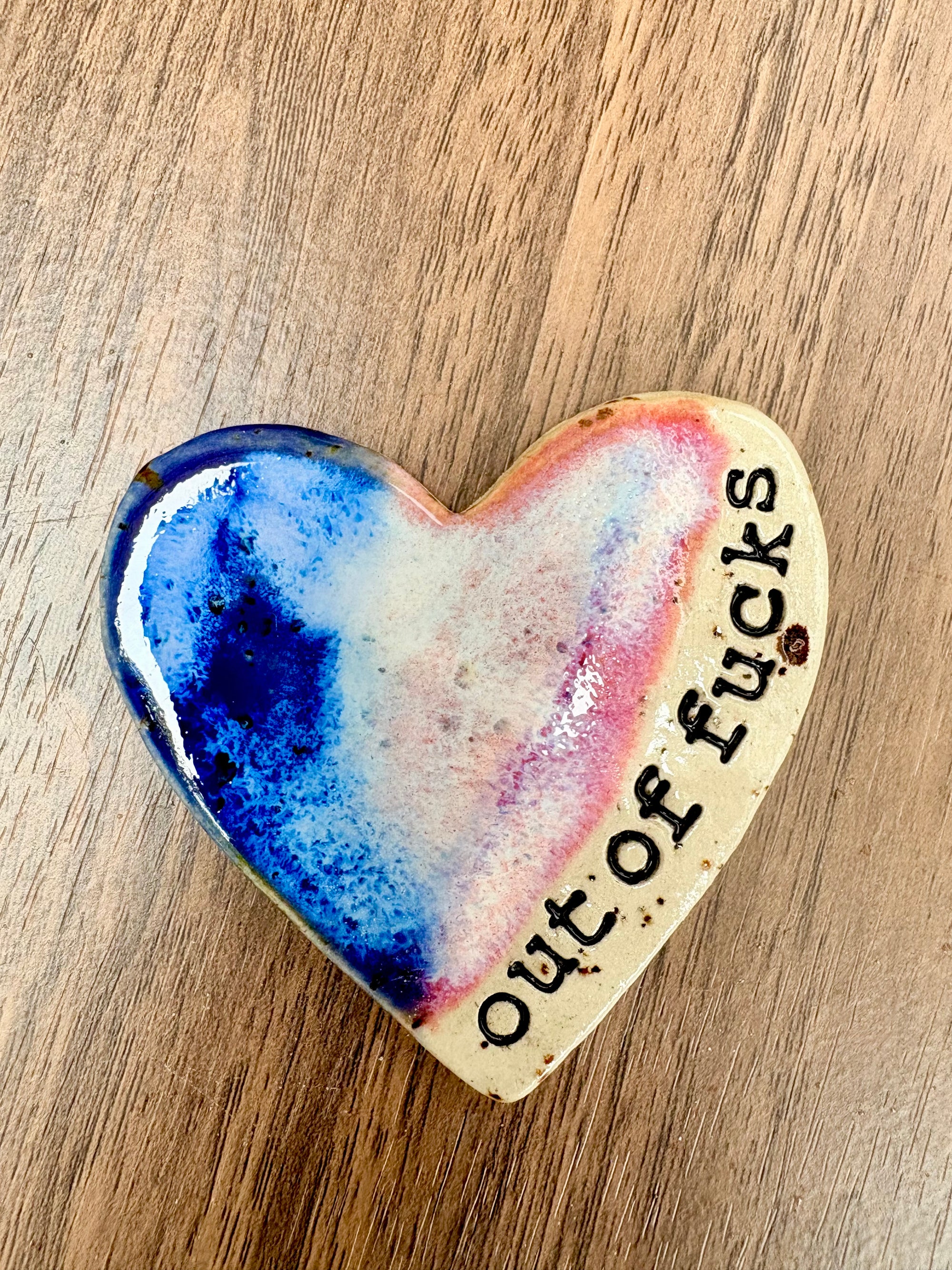“out of fucks" magnet (pink night sky, large)