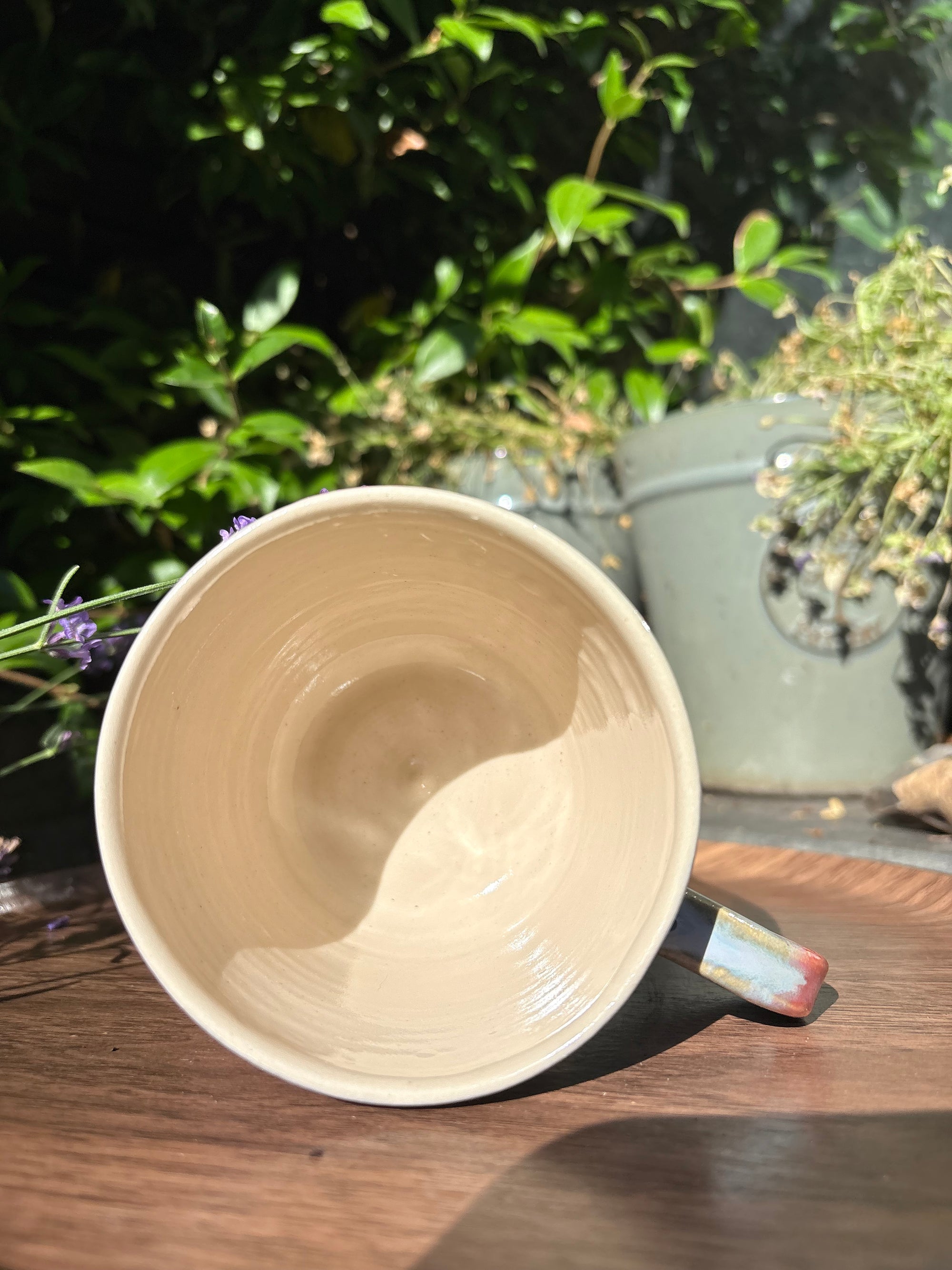 "menopausal and fresh out of fucks" mug (blues night sky)
