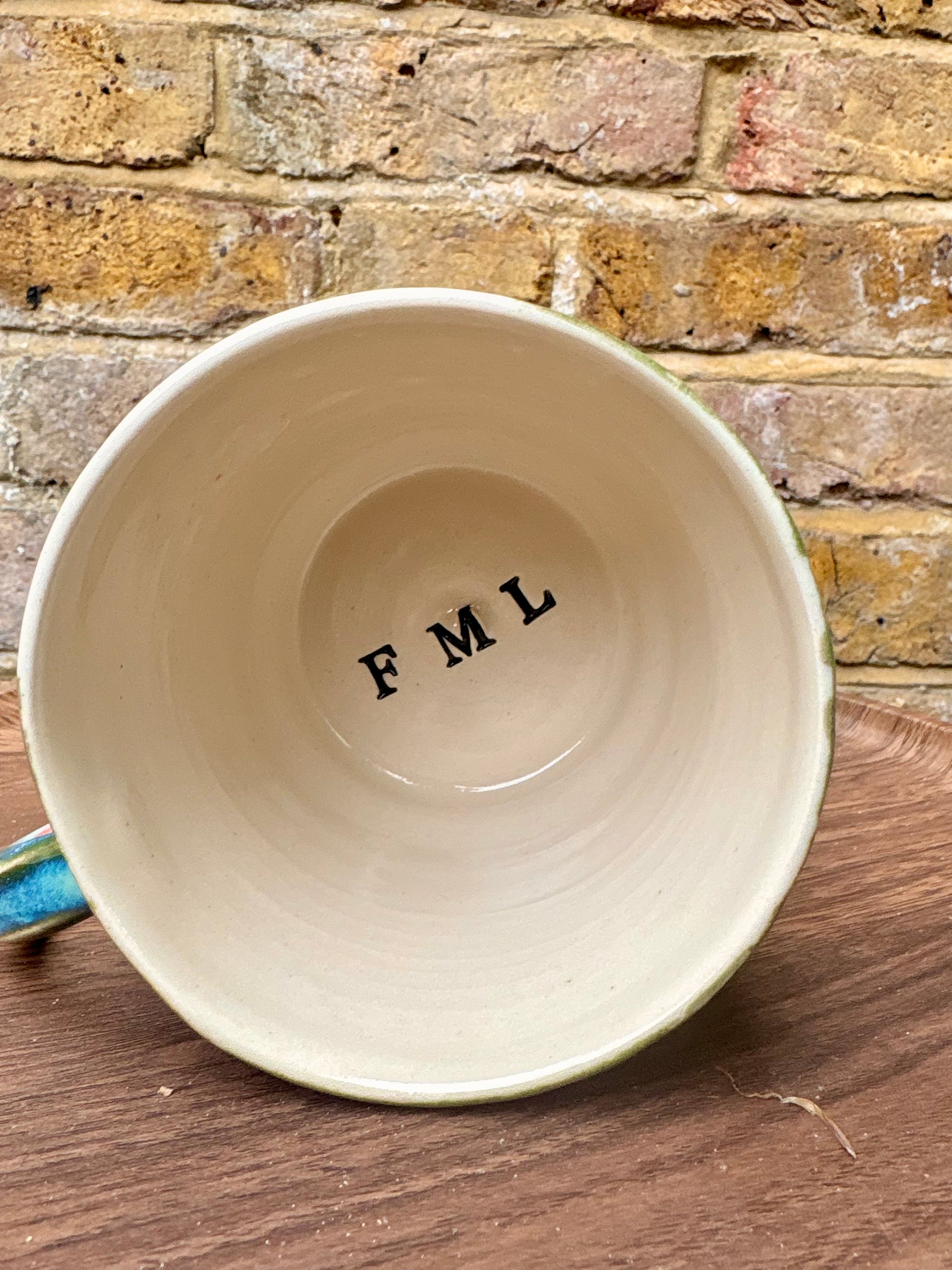 "I 🩷 my job” "FML" mug (left hander)