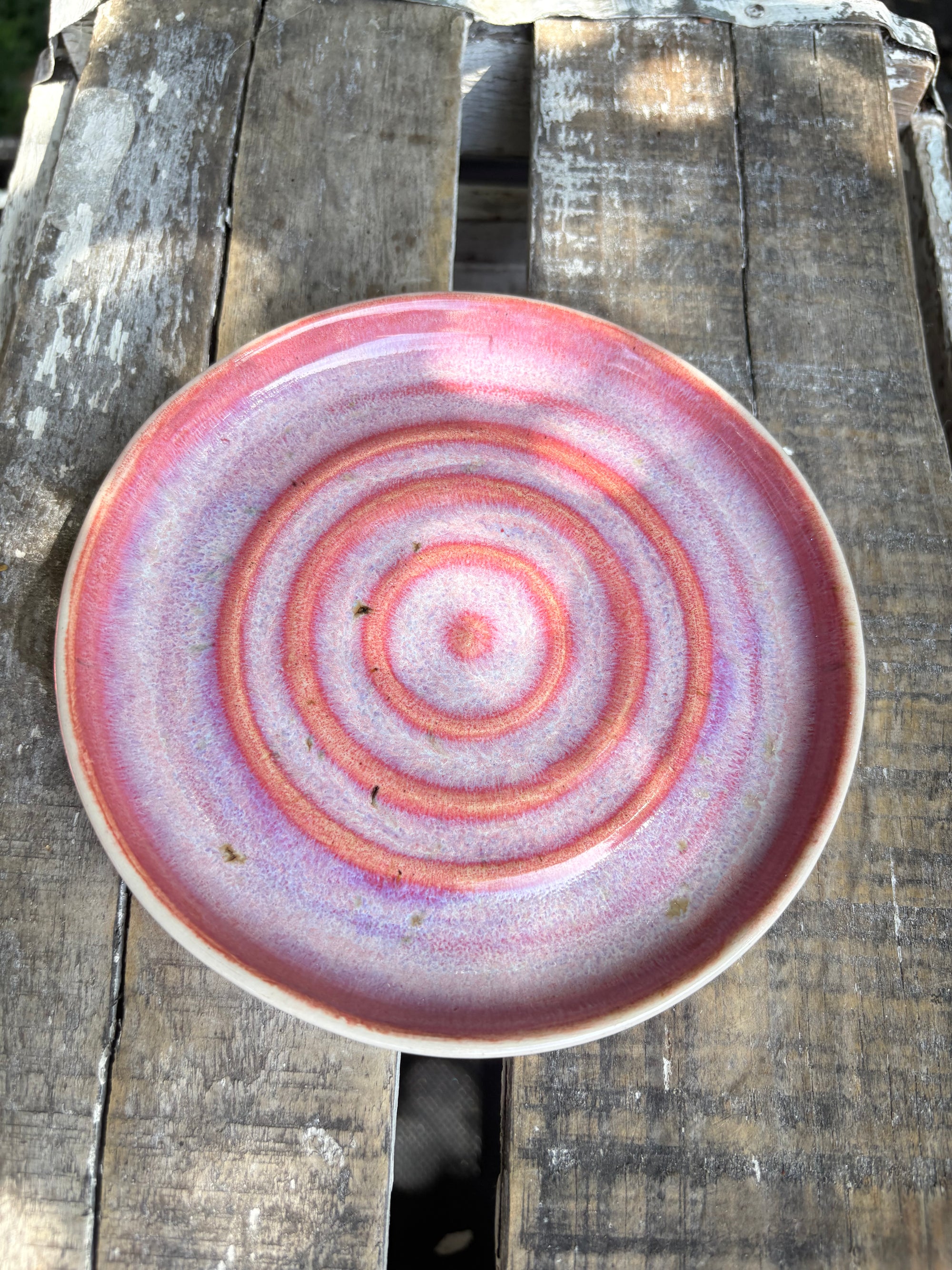 Butter Dish (butter slut, pink wood, cream clay, knob)