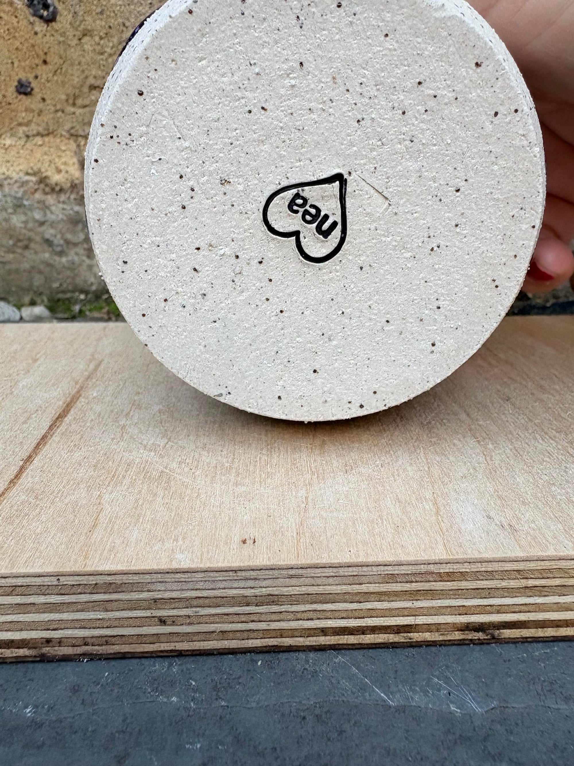 “little pot of horrors" lidded pot (blue night sky)