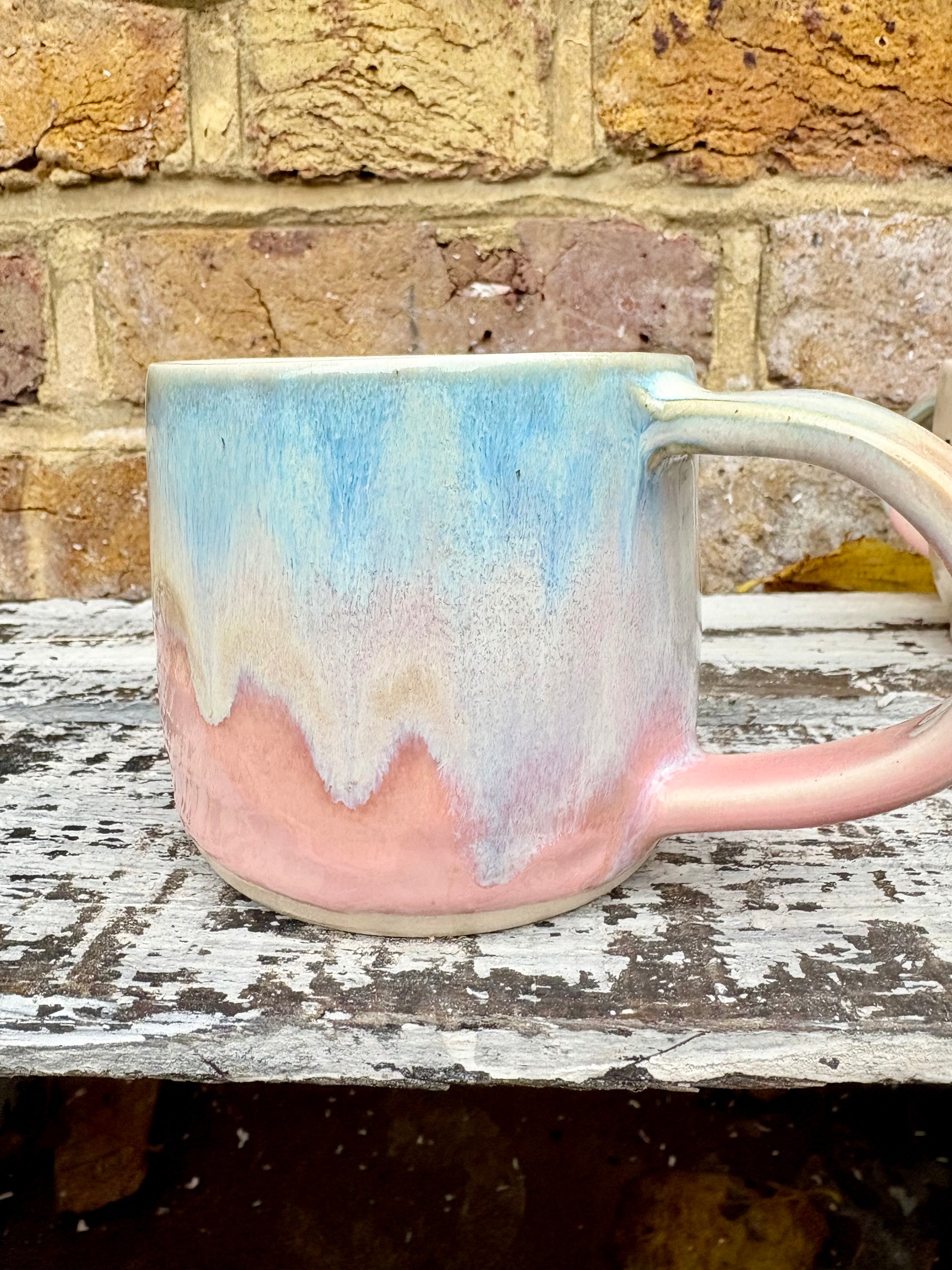 Small Talk Survivor mug (pinks and blue)