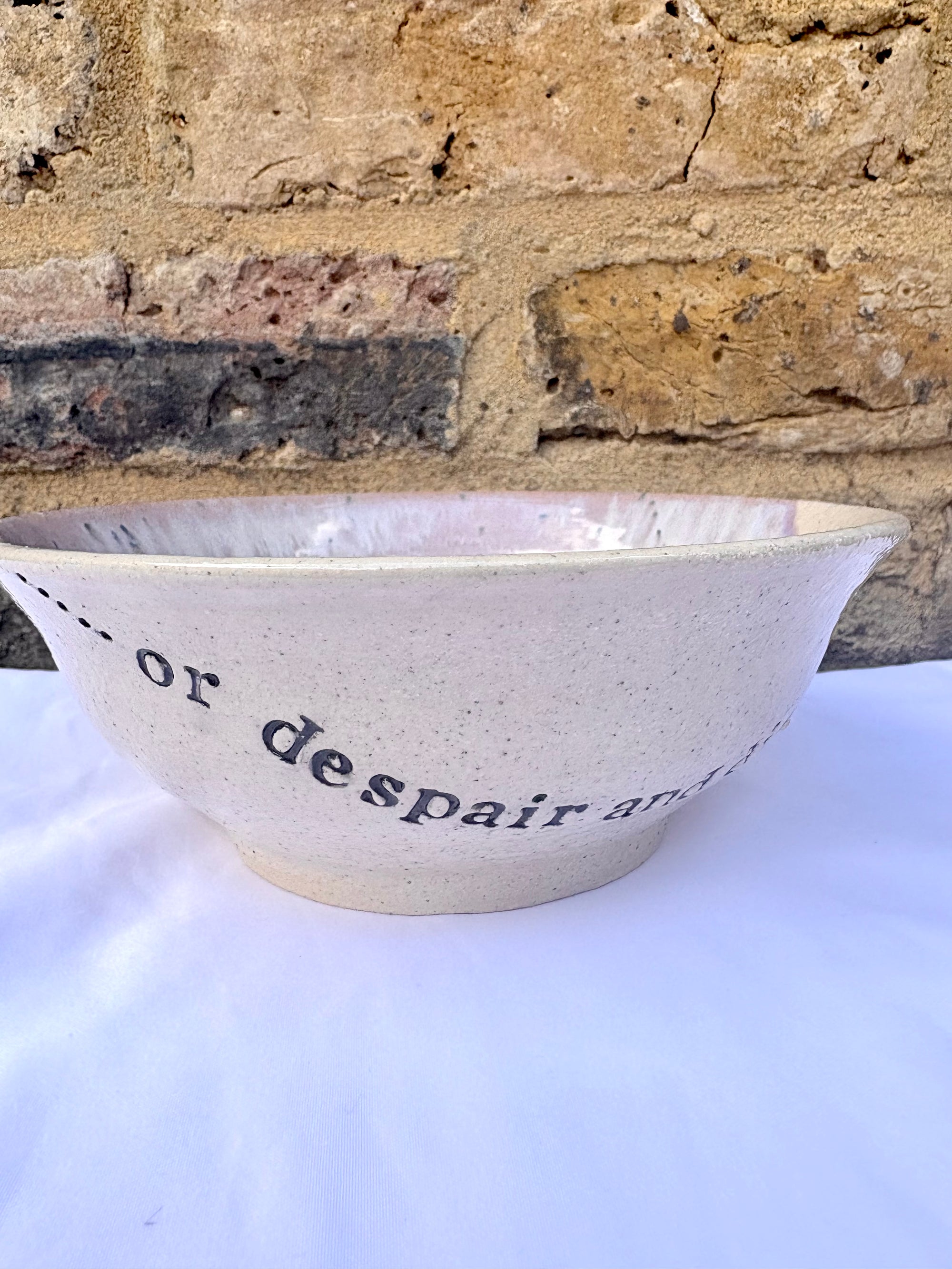 "live, laugh, love...or despair and die alone" bowl (Lilac Dream)