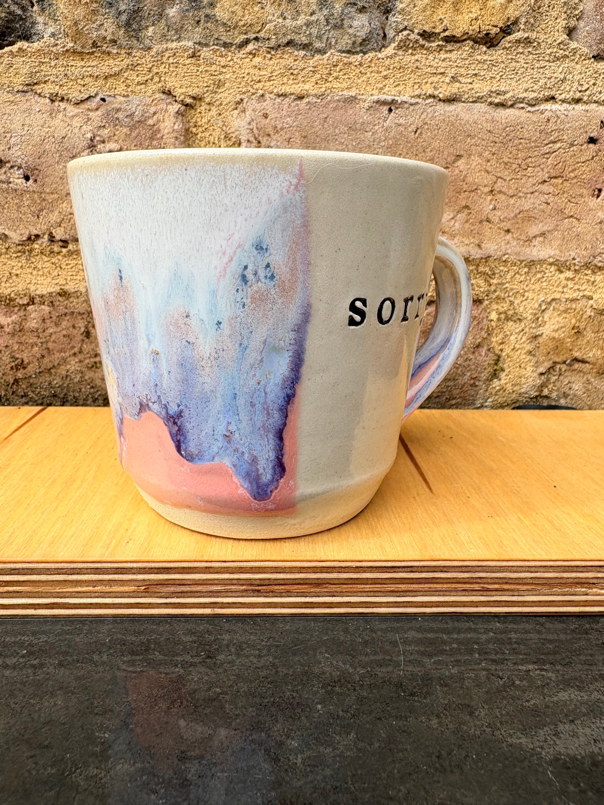 “Sorry" “not sorry” mug (Lilac Pink Haze)