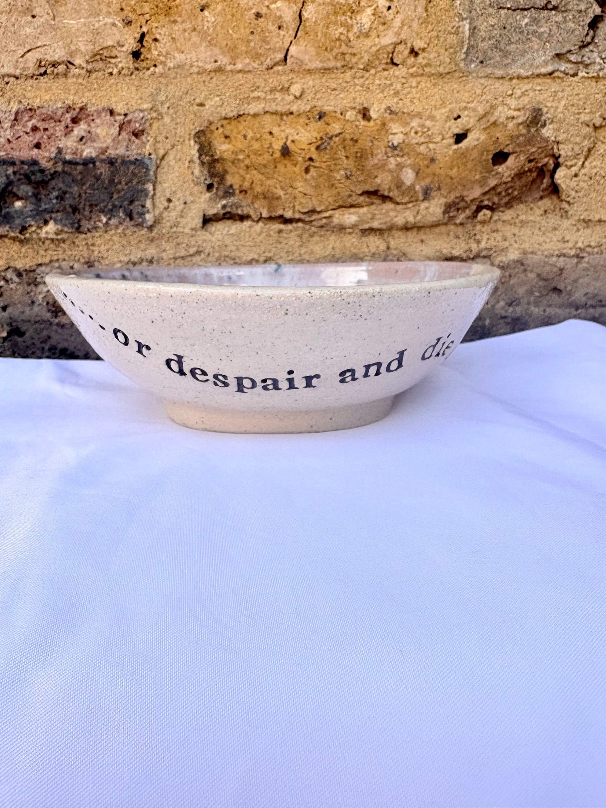 "live, laugh, love...or despair and die alone" bowl (Lilac Dream)