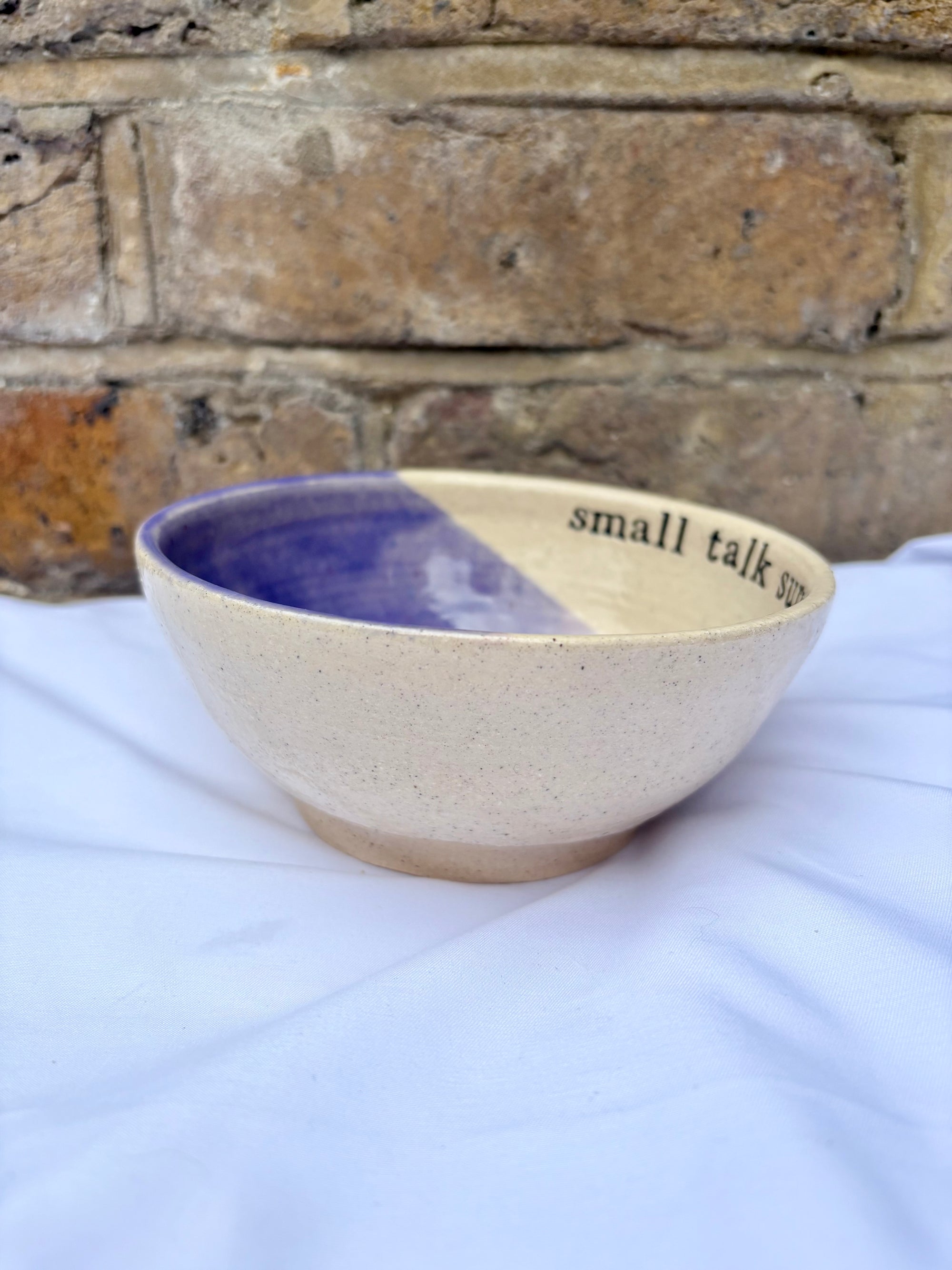 “small talk survivor" bowl (Lavender Sky)