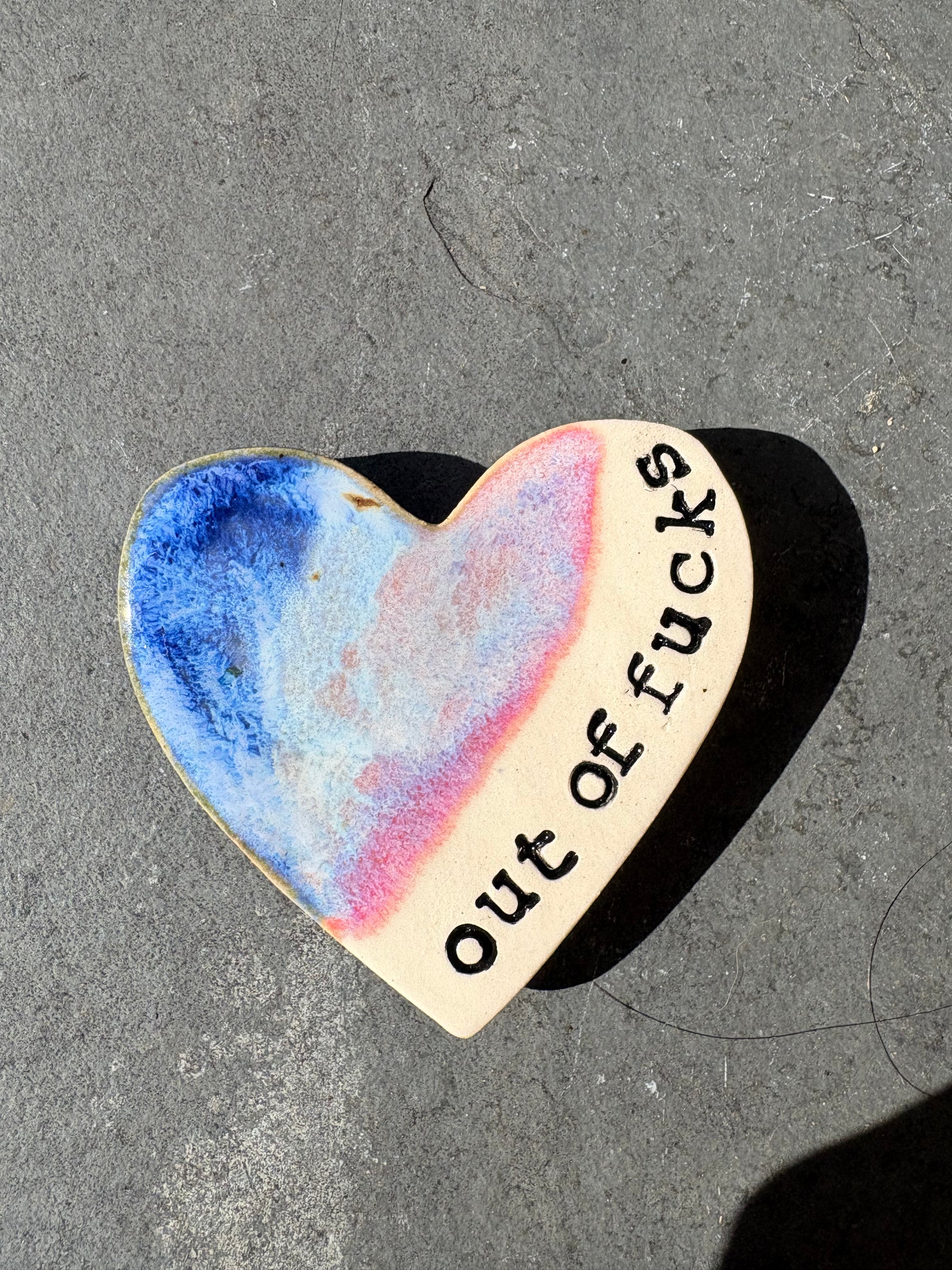“out of fucks" magnet (pink night sky, large)